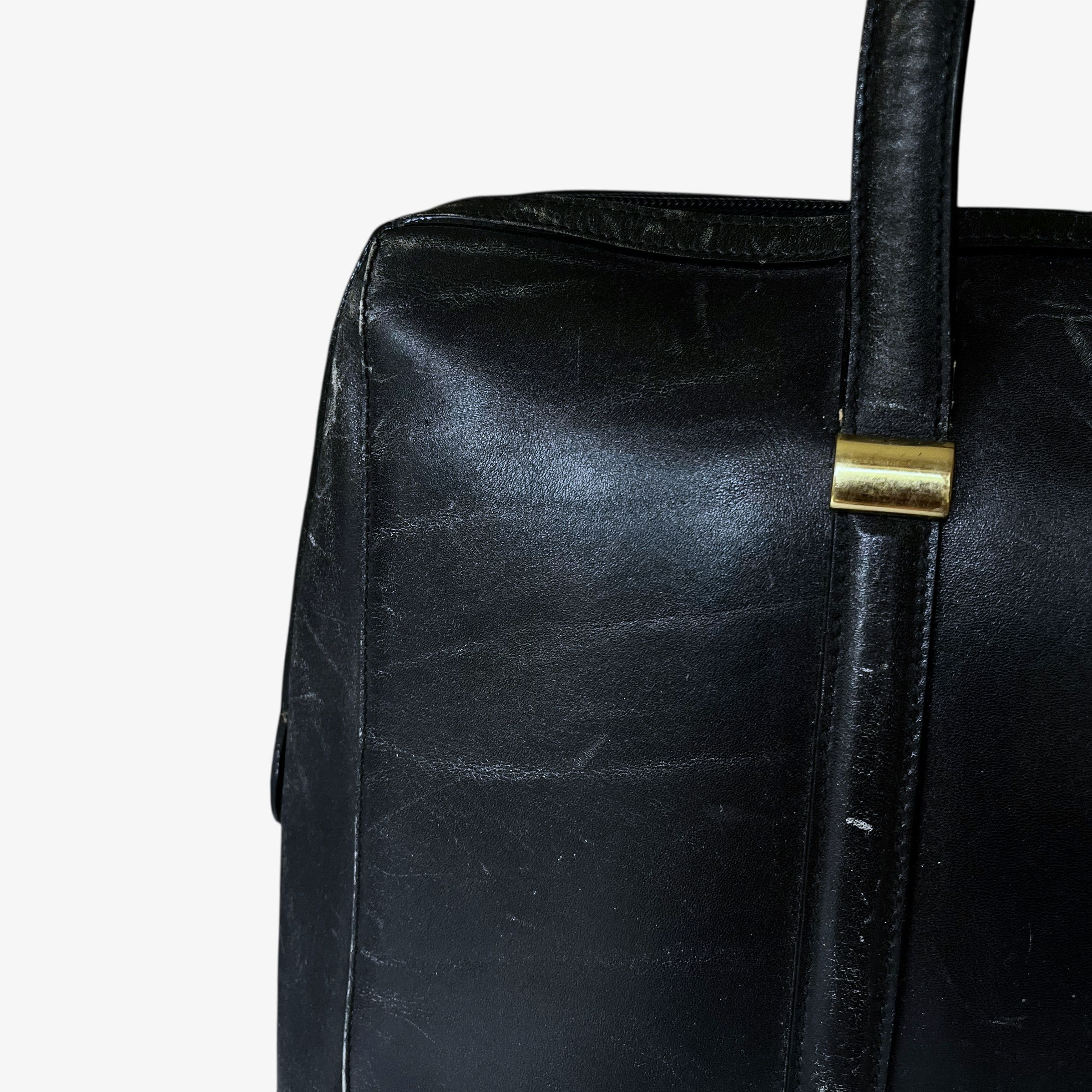 Etienne Aigner Vintage 90s Etienne Aigner Black Leather Handbag Size ONE SIZE - 11 Thumbnail