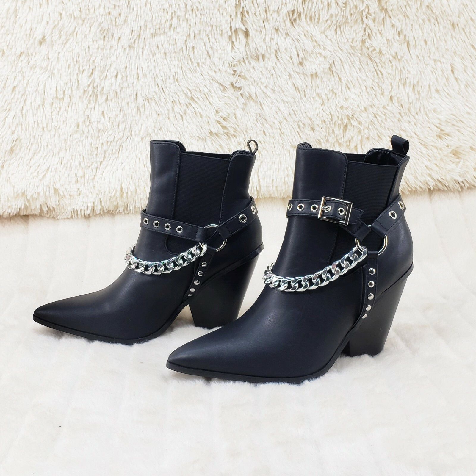 Other Dimitri Western Chain Strap Cowboy / Cowgirl Pull Ankle Boot Size US 11 / IT 41 - 5 Thumbnail