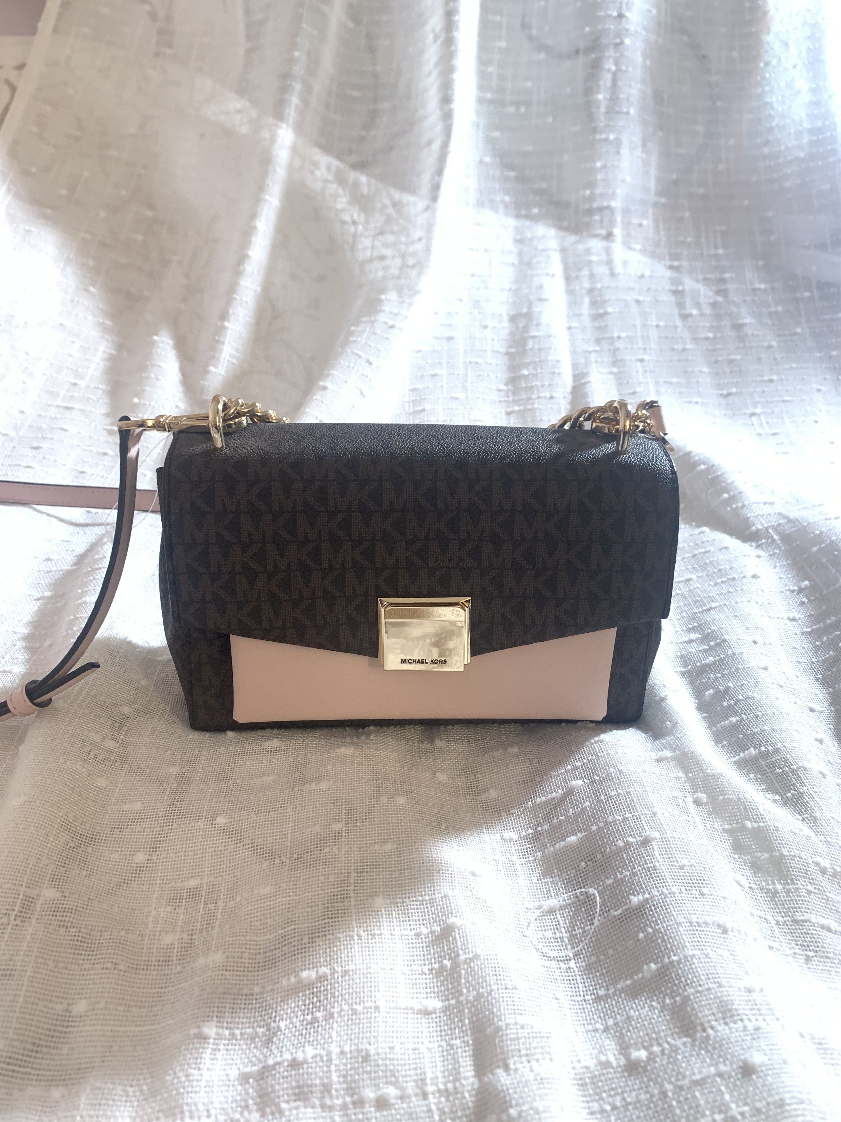 Michael Kors Brand New Lita Medium Two-Tone Logo Crossbody Bag Size ONE SIZE - 3 Thumbnail