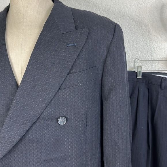 Gianfranco Ferre Gianfranco Ferre Textured Striped Double Breasted Suit Size 50L - 3 Thumbnail