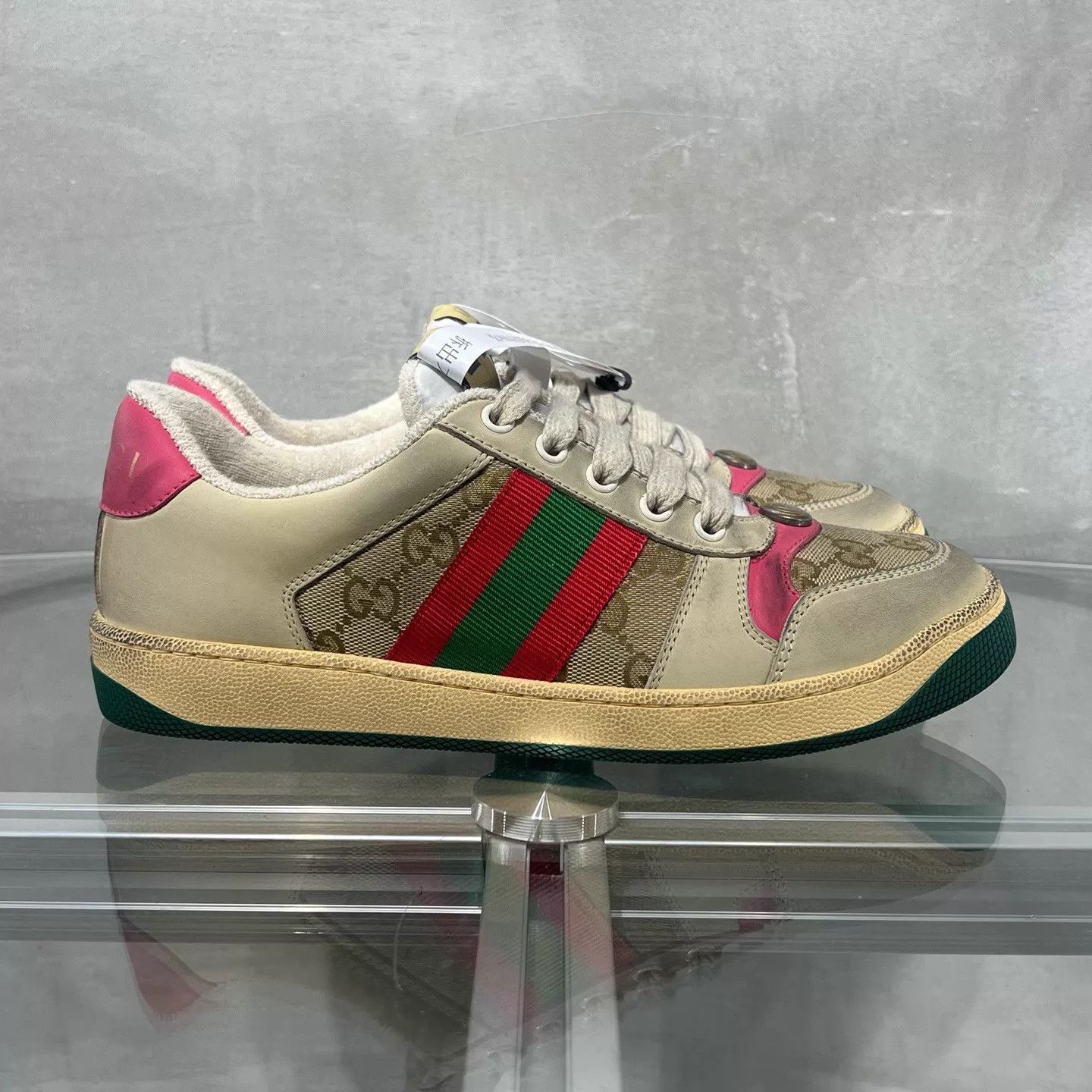 Gucci Gucci pink distressed sneakers EU 37.5 new Size US 7 / IT 37 - 4 Thumbnail