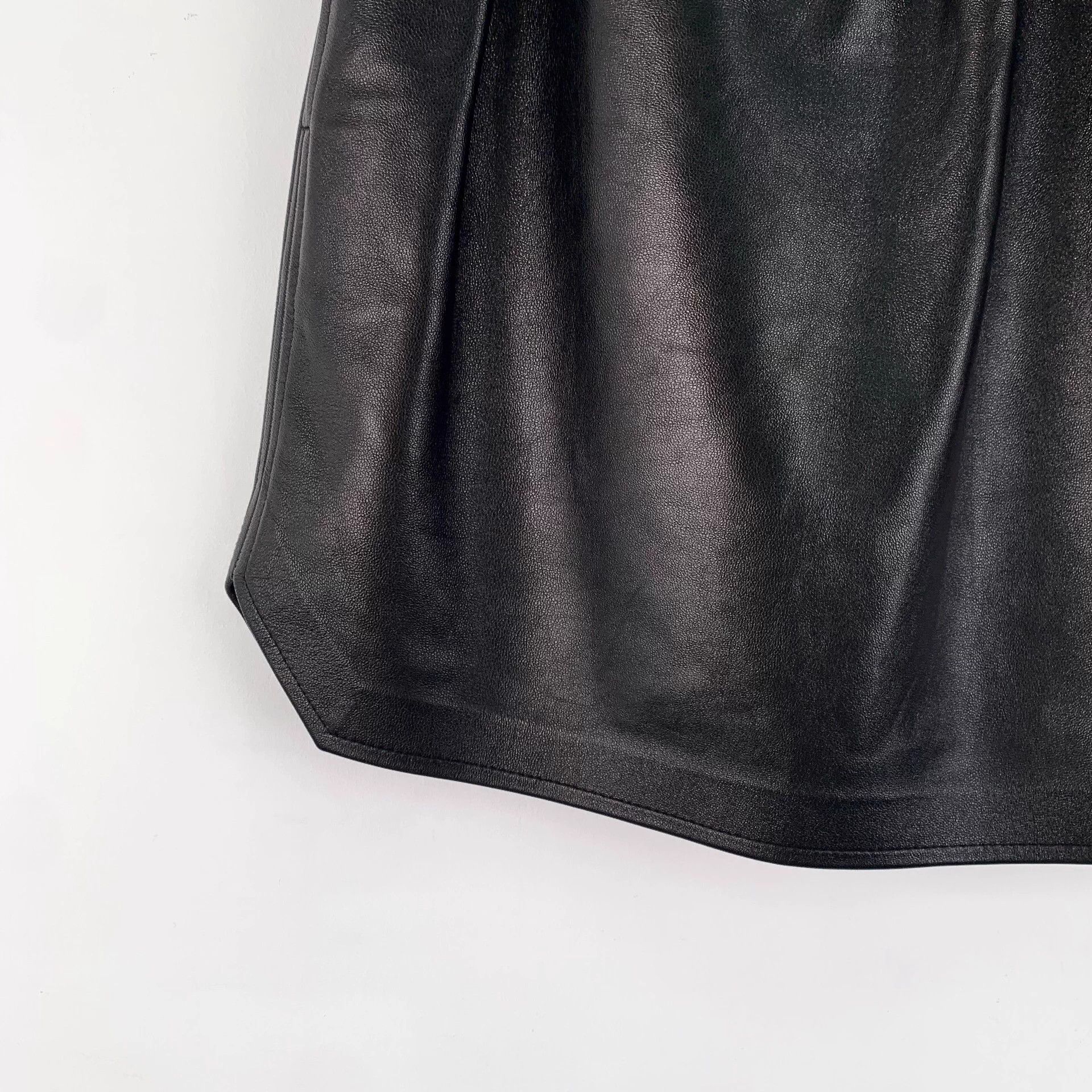 Bottega Veneta Bottega Veneta Black Cotton Lambskin Skirt M Size 26" / US 2 / IT 38 - 4 Thumbnail