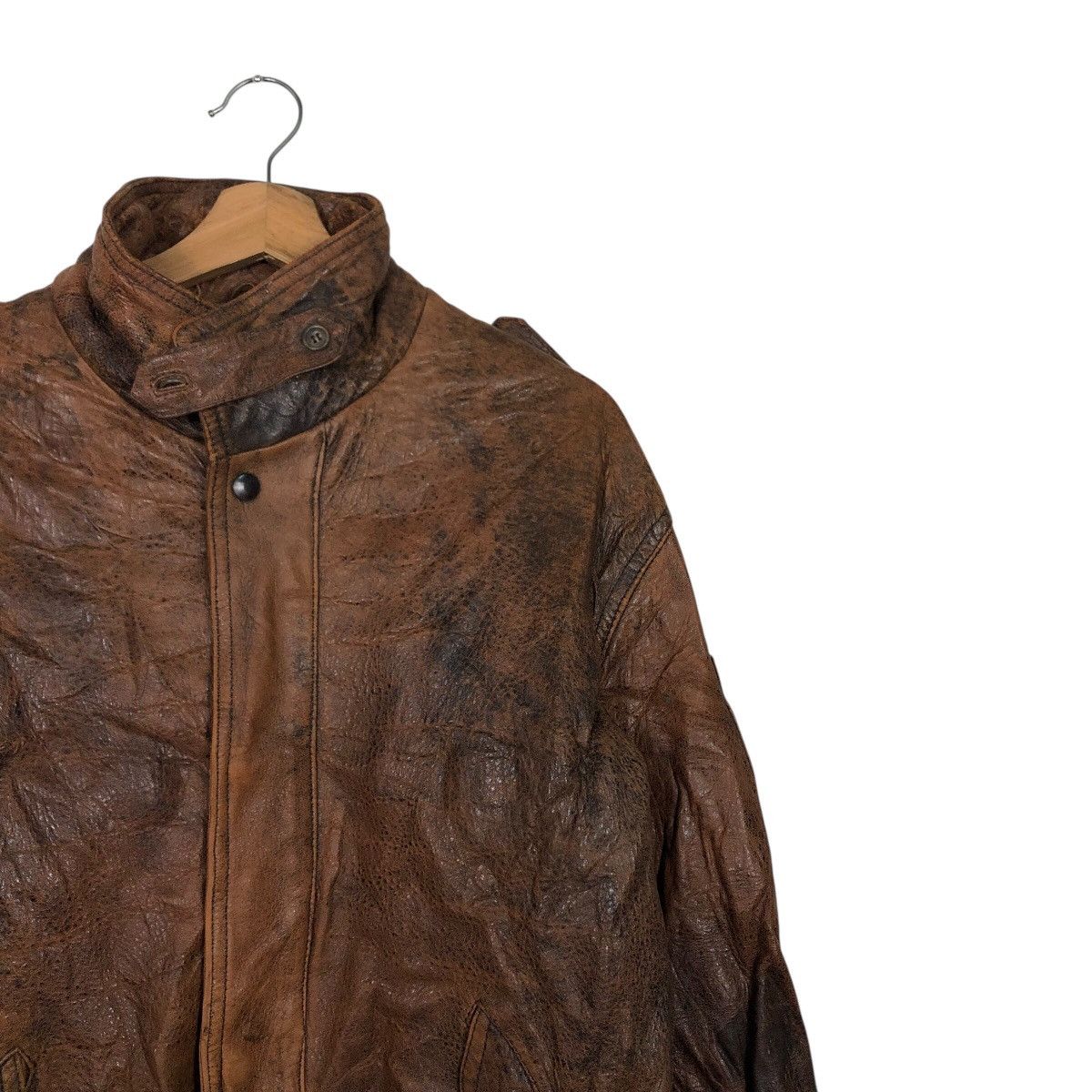 Japanese Brand 📌Vintage Fly Bomber Leather Jacket Freetime Issey Miyake Size US M / EU 48-50 / 2 - 7 Thumbnail