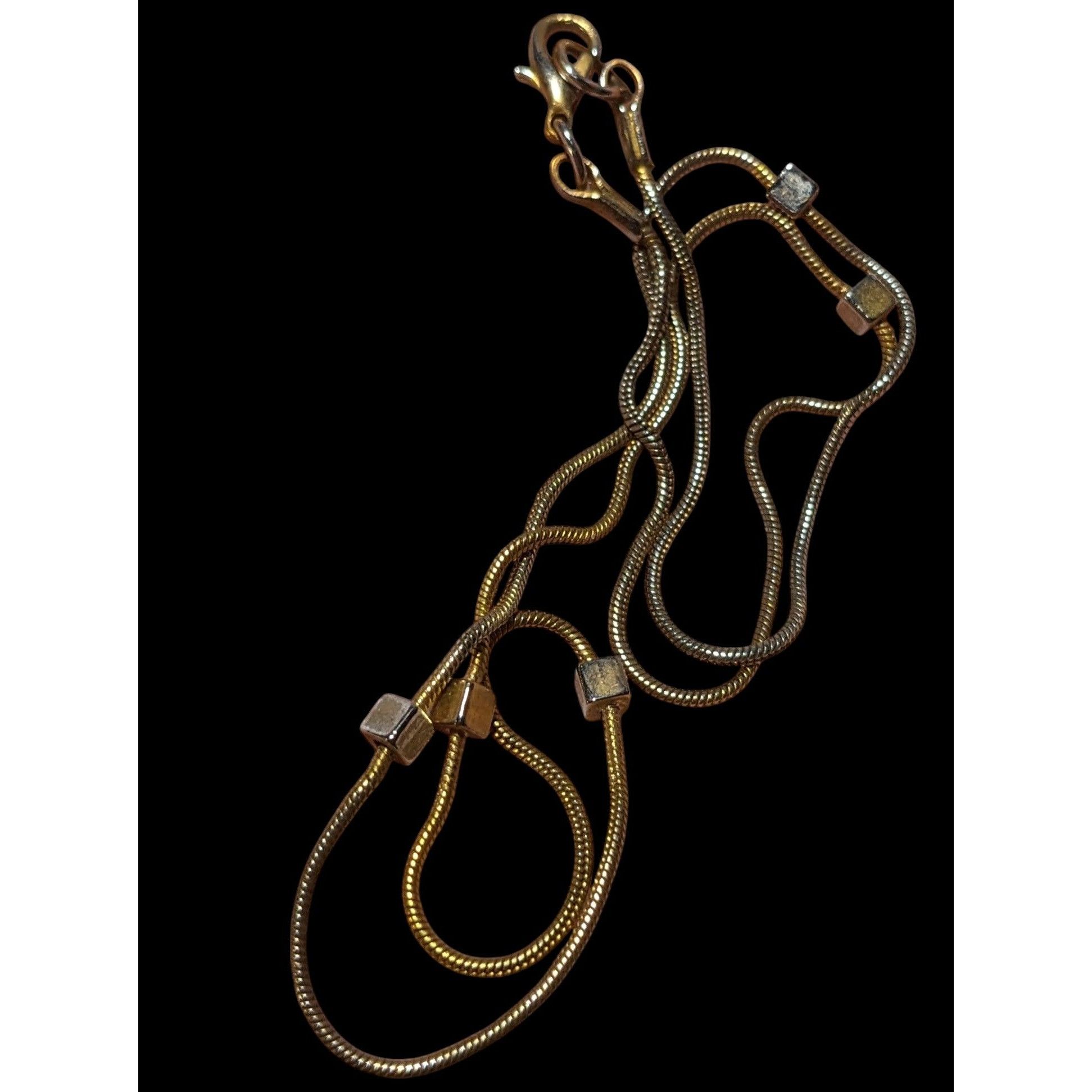 Other Minimalist Gold Chain Square Beaded Station Necklace Size ONE SIZE - 4 Thumbnail