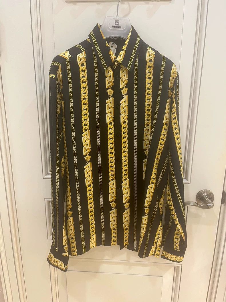 Versace Versace Classic black gold zip chain print mulberry silk s Size US M / EU 48-50 / 2 - 3 Thumbnail