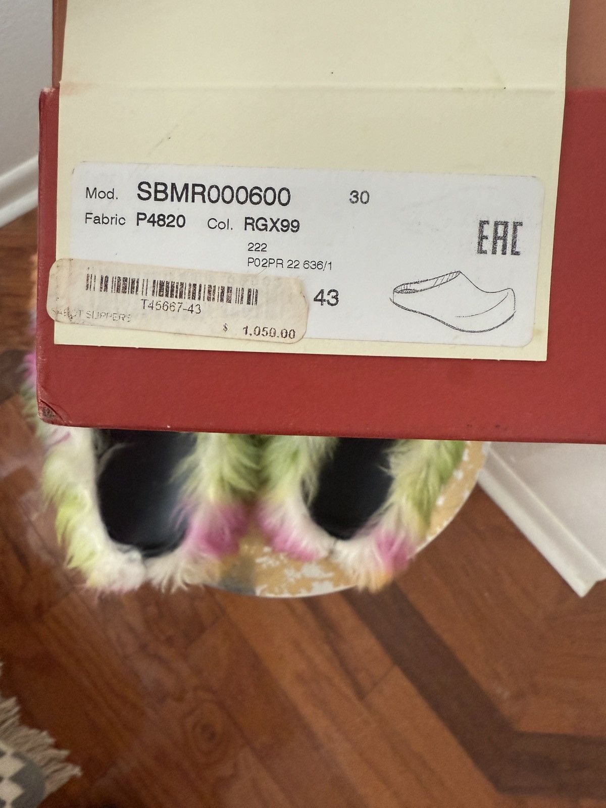 Marni Marni Mens Runway Rainbow shearling fur slippers sz43 (US10) Size US 10 / EU 43 - 5 Thumbnail