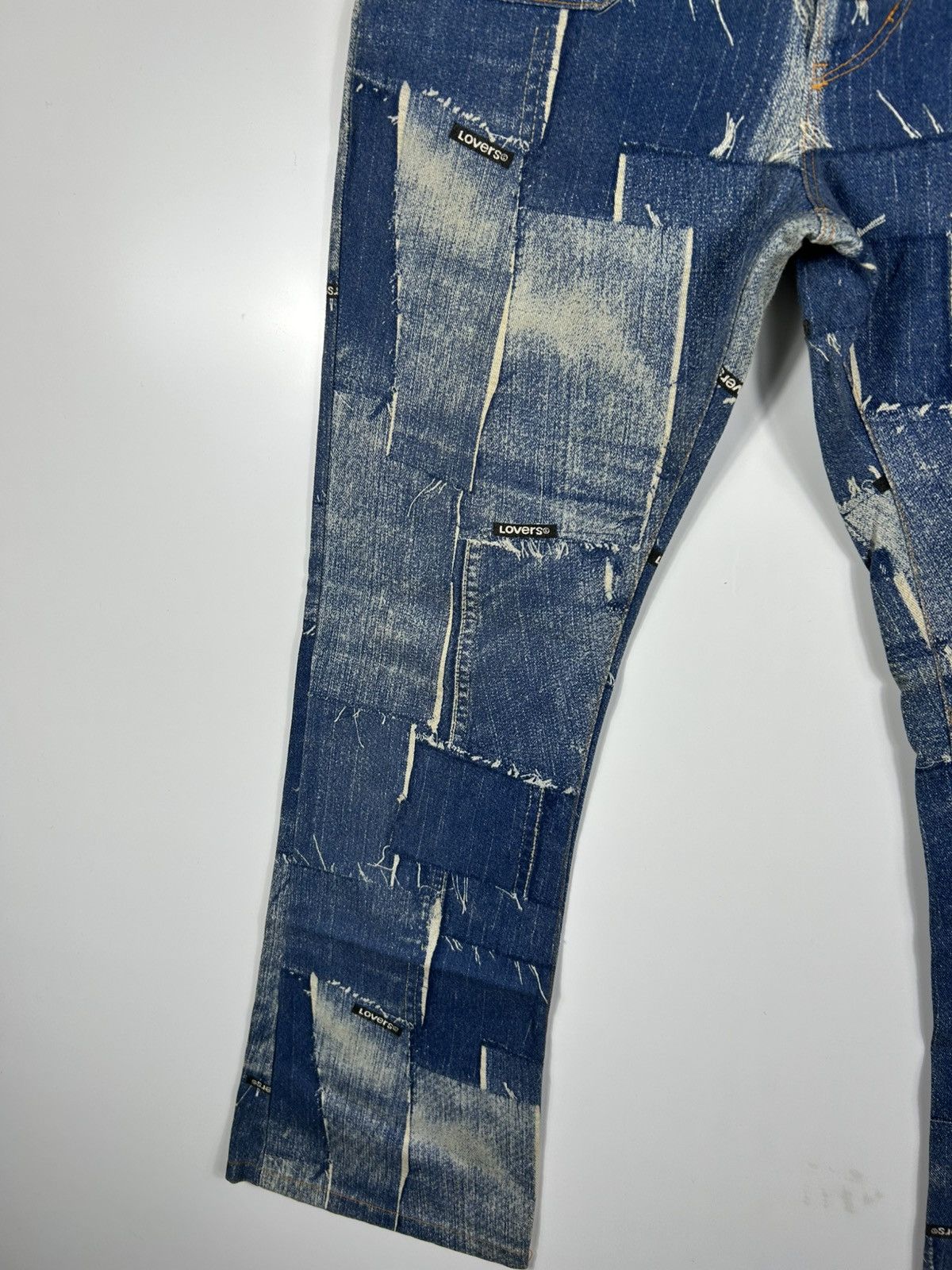 Super Lovers 🔥Vintage Y2K Super Lover Pacthwork Flared Denim Size 28" / US 6 / IT 42 - 6 Thumbnail