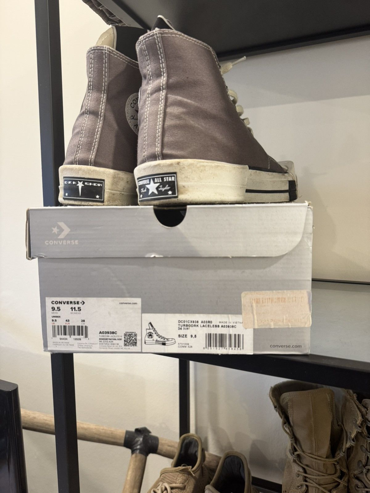 Converse × Rick Owens Drkshdw Rick Owens Converse TURBODRK Square Toe Grey / Brown Size US 9.5 / EU 42-43 - 7 Thumbnail