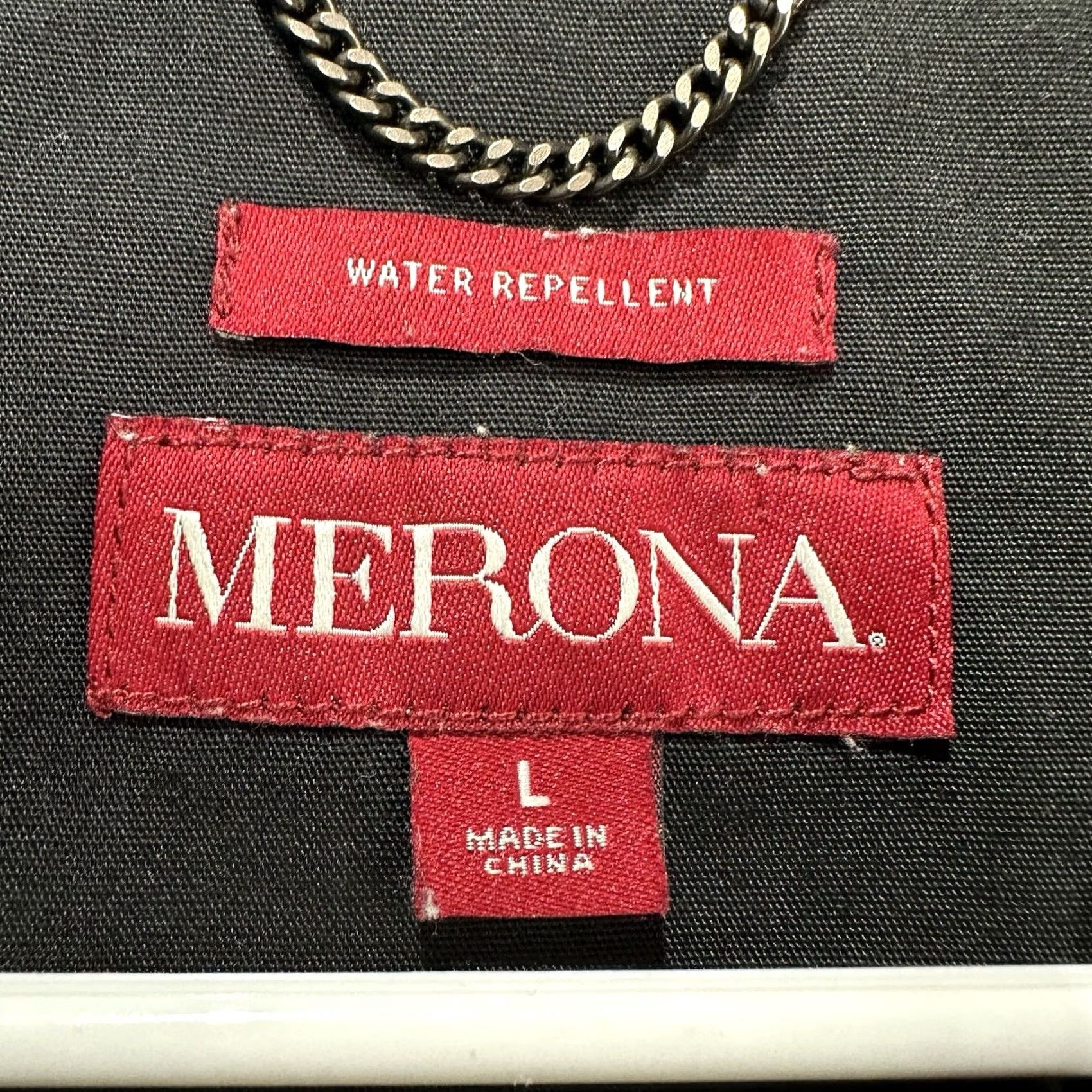Merona Merona Trench Coat Womens Large Black Double Breasted Belted Water Repellent EUC Coat Size L / US 10 / IT 46 - 4 Thumbnail