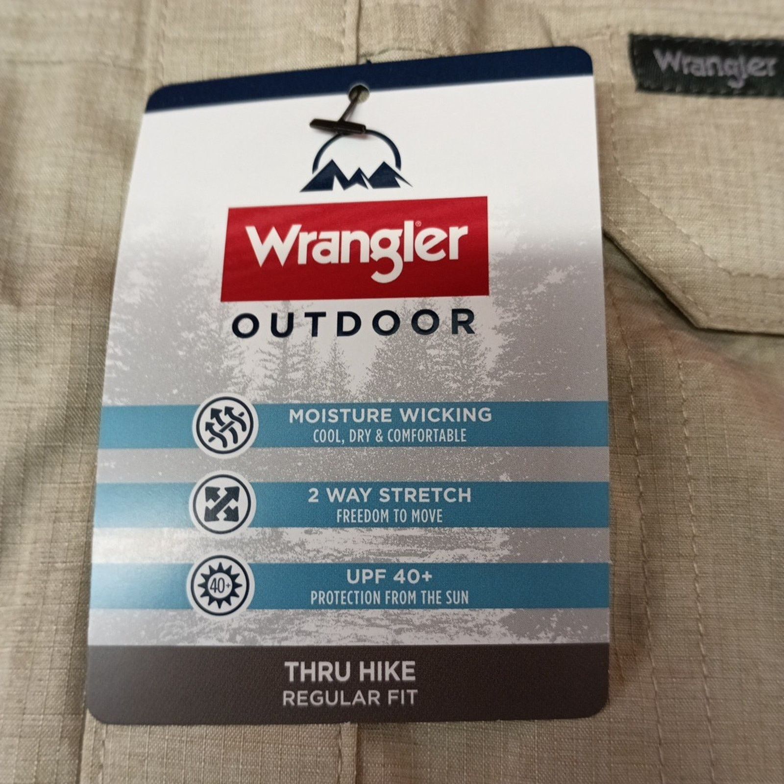 Wrangler Wrangler Men's XL Beige Thru Hike Shirt Vented UPF 40+ Size US XL / EU 56 / 4 - 3 Thumbnail