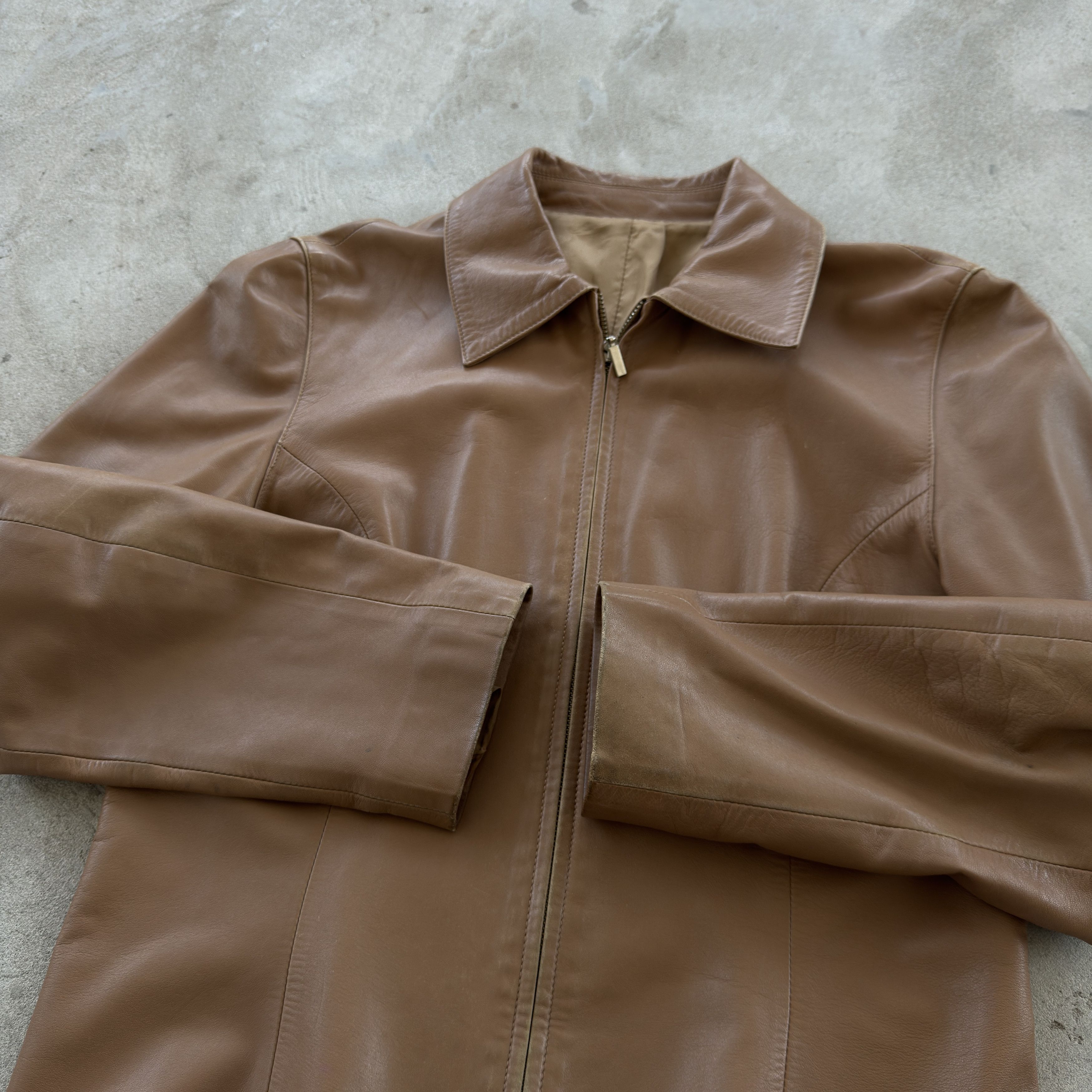 Trussardi Trussardi Jeans Womens Brown Real Leather Jacket Size 42 IT Size M / US 6-8 / IT 42-44 - 5 Thumbnail
