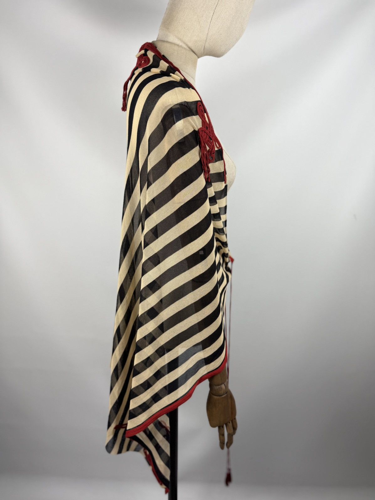 Jean Paul Gaultier Jean Paul Gaultier Soleil VTG Mesh Striped Cape Tunic Blouse Size M / US 6-8 / IT 42-44 - 5 Thumbnail