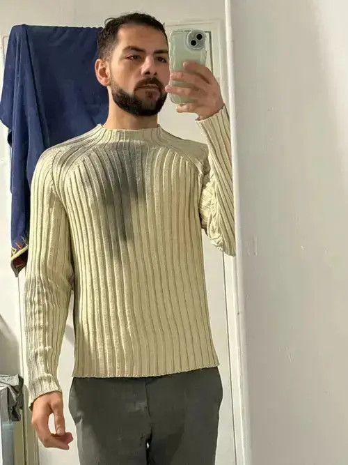 Designer × Japanese Brand Slim Fit Knitted Pullover With Graffiti Size US M / EU 48-50 / 2 - 3 Thumbnail