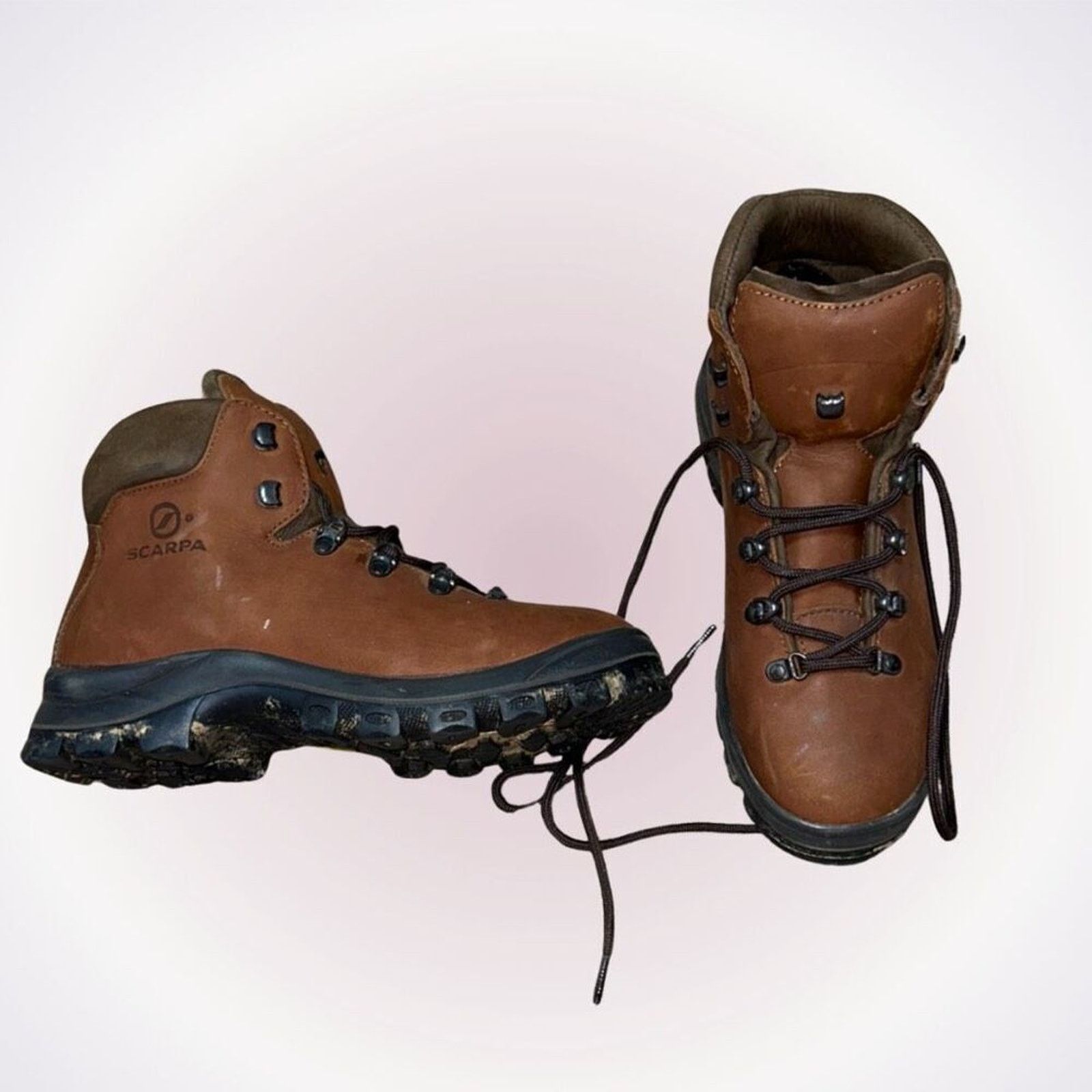 Scapa Sports Scarpa Brown Leather Vibram Sole Hiking Boots | Sz 38.5 Size US 8.5 / IT 38.5 - 1 Thumbnail