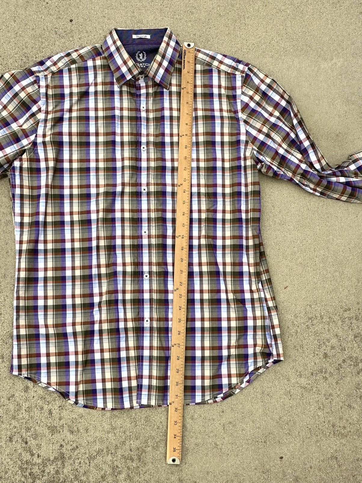 BUGATCHI Bugatchi Shirt Men Size Large Shaped Fit Plaid Flip cuff Size US L / EU 52-54 / 3 - 8 Thumbnail