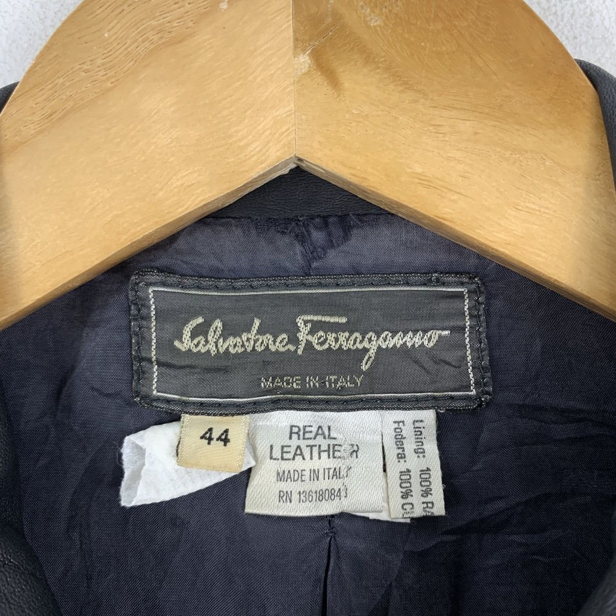 Salvatore Ferragamo Vintage SALVATORE FERRAGAMO Italy Black Leather Jacket Coat Size US L / EU 52-54 / 3 - 5 Thumbnail