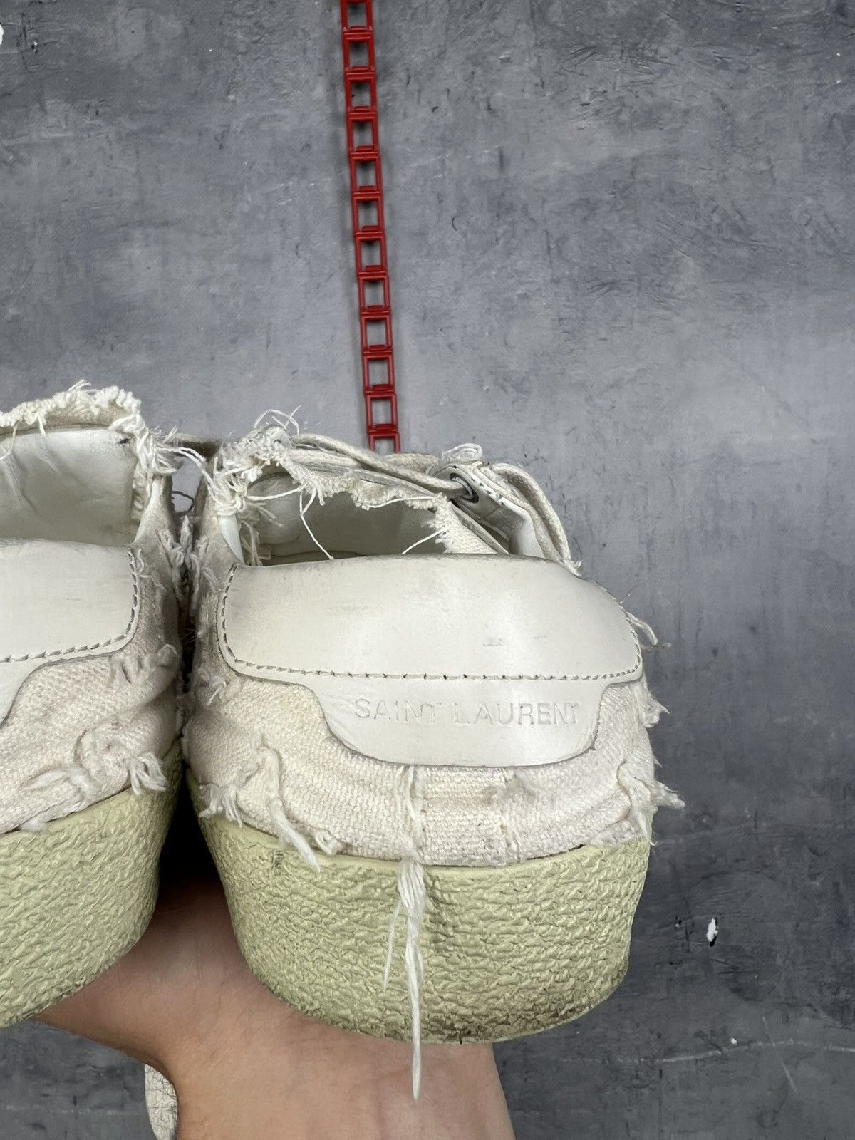 Saint Laurent Paris Saint Laurent Canvas Distressed Accents Sneakers Sz 37/24cm Size US 7 / IT 37 - 12 Thumbnail