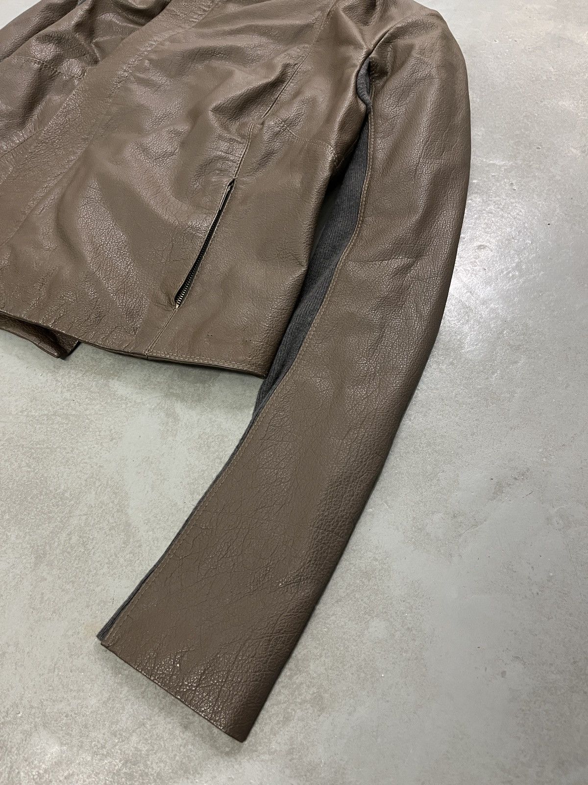 TWINSET Vintage Side Zipper Faded Leather Jacket Size S / US 4 / IT 40 - 5 Thumbnail