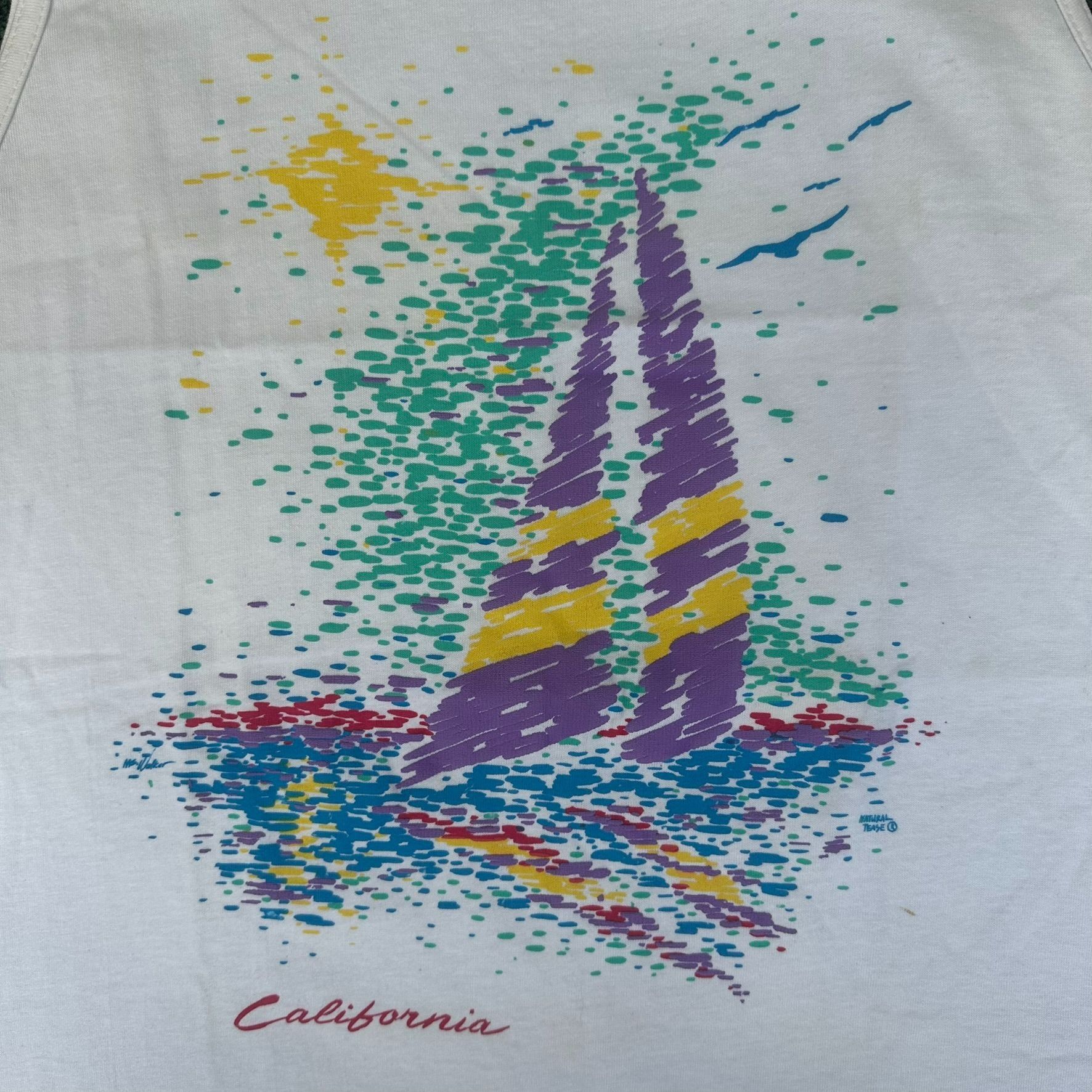 Vintage Vintage 90s California Sailing Tank Top Single Stitch Surf W Size US XL / EU 56 / 4 - 2 Thumbnail