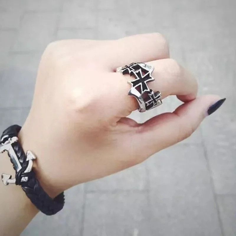 Japanese Brand Retro Triple Cross Ring Size ONE SIZE - 2 Thumbnail