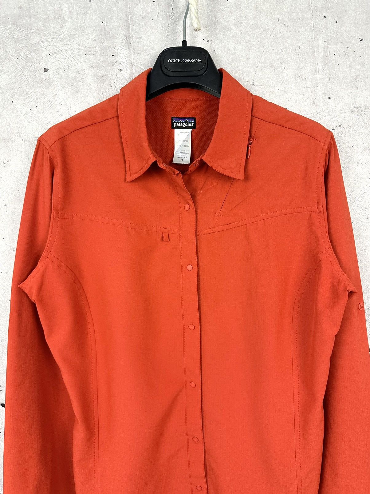 Patagonia × Vintage Patagonia Orange Long Sleeve Zip Pocket Logo Women’s Shirt Size L / US 10 / IT 46 - 2 Thumbnail