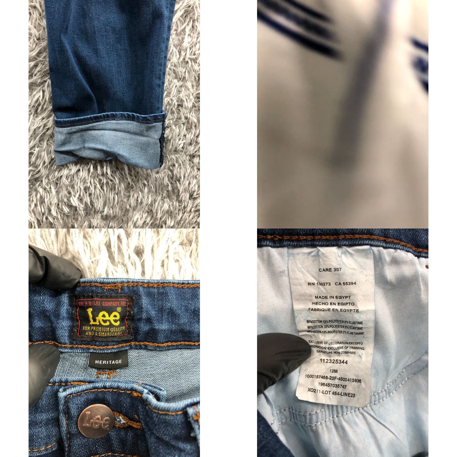 Lee Lee Jeans Heritage Straight Cuff Jeans Women's 12 Medium Wash Blue Size 34" / US 12 / IT 48 - 8 Thumbnail