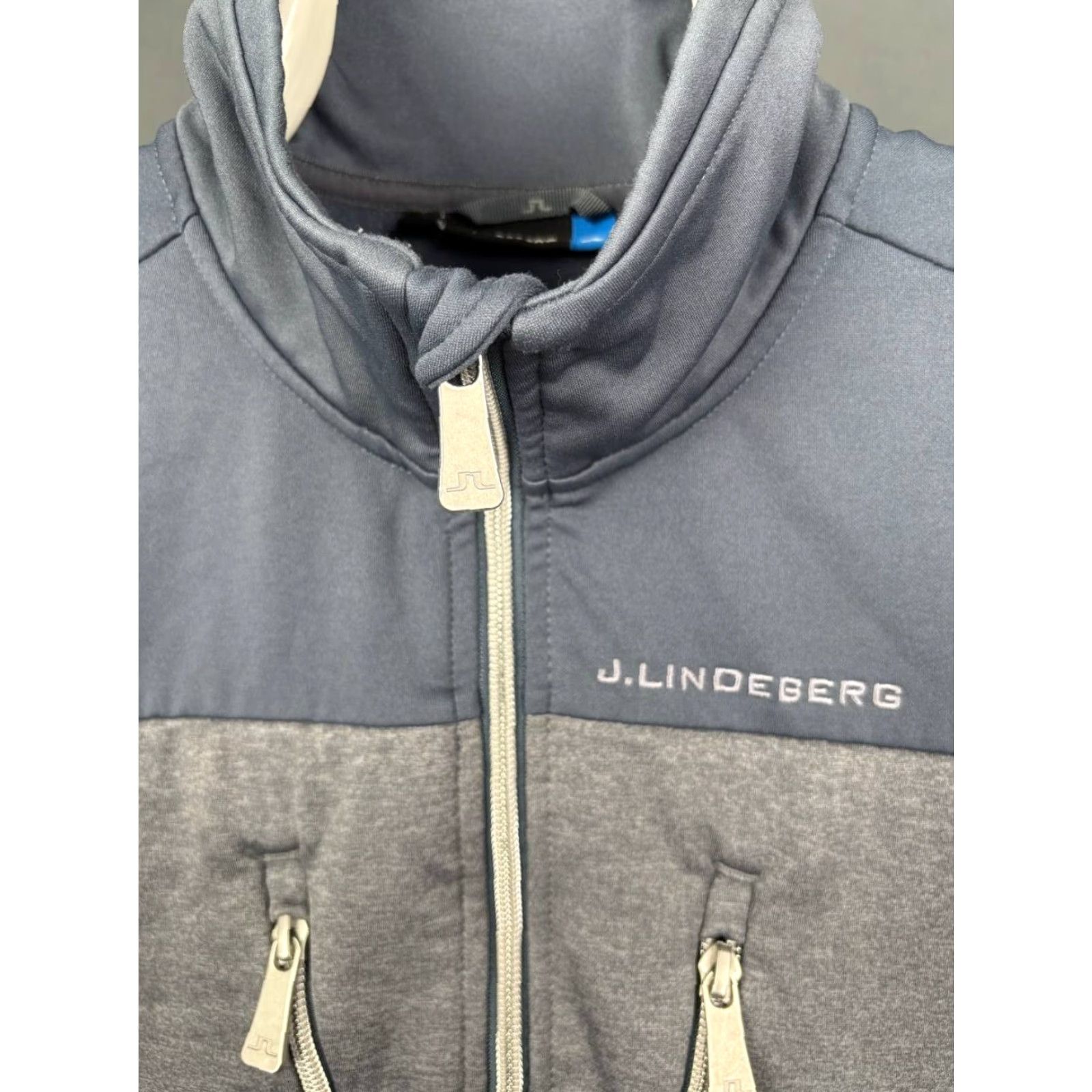 J.Lindeberg J.Lindeberg Mens Track Jacket Gray Polyester Long Sleeve Zip Regular L Size US L / EU 52-54 / 3 - 4 Thumbnail