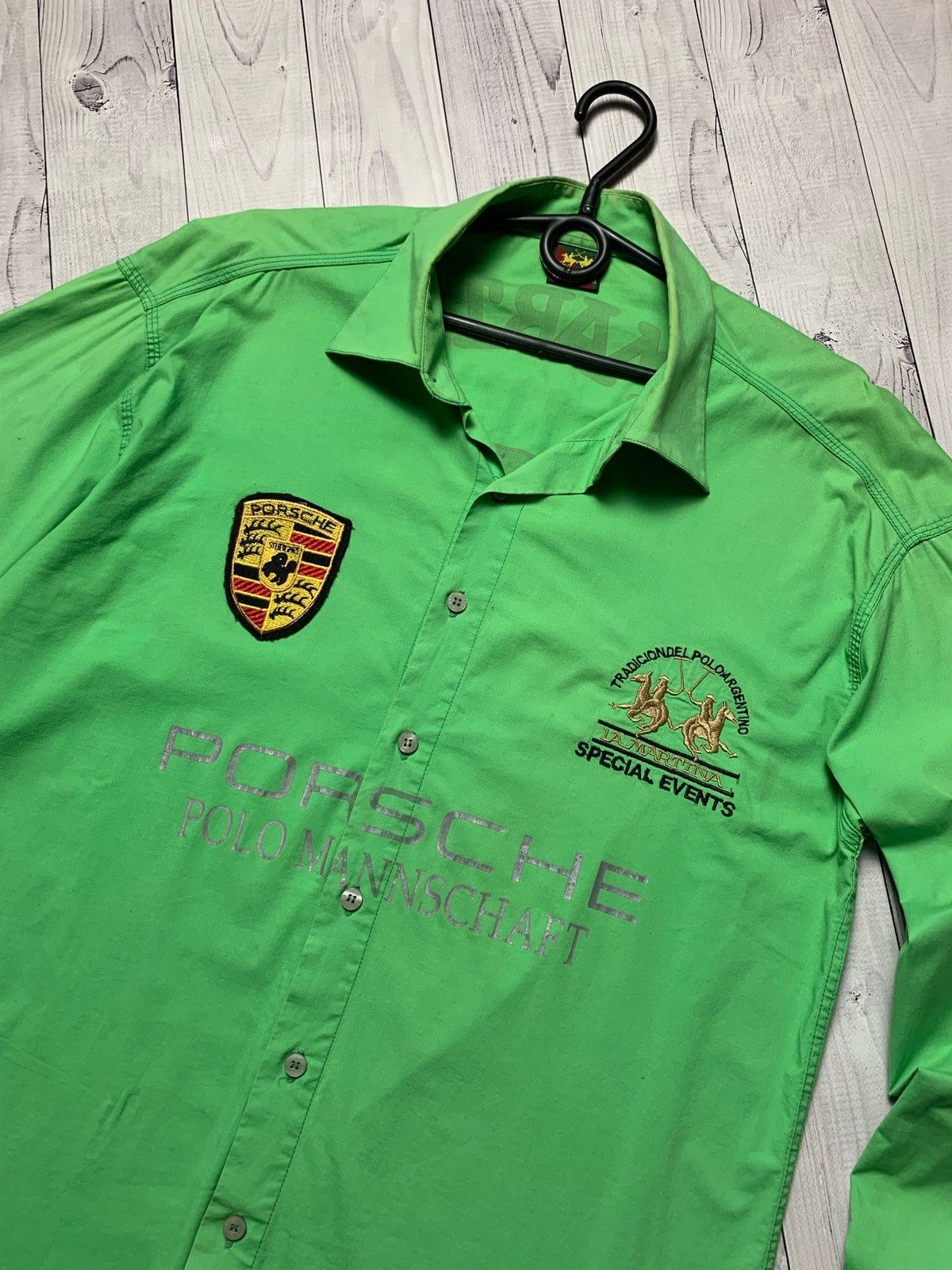 La Martina La martina porche vintage shirt long sleeve green size xl Size US XL / EU 56 / 4 - 3 Thumbnail