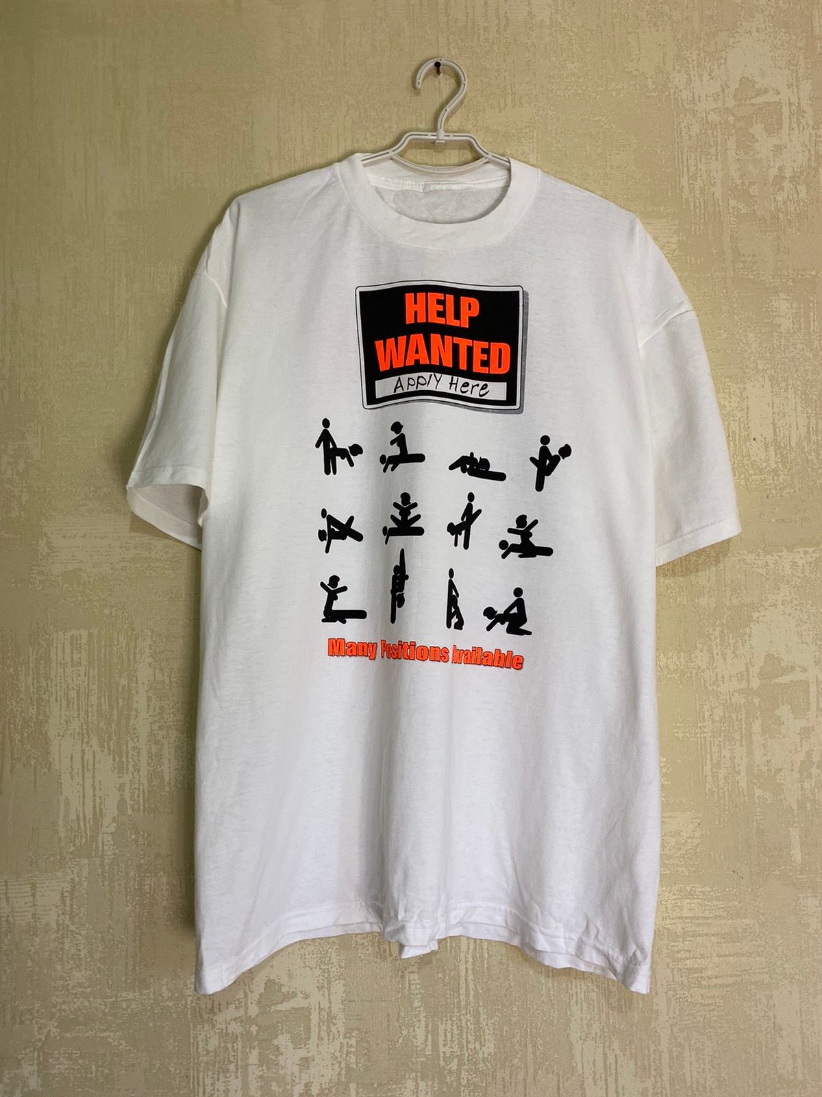 Pre-owned Humor X Vintage 90's Help Wanted Many Positions Available Humor Tee In White