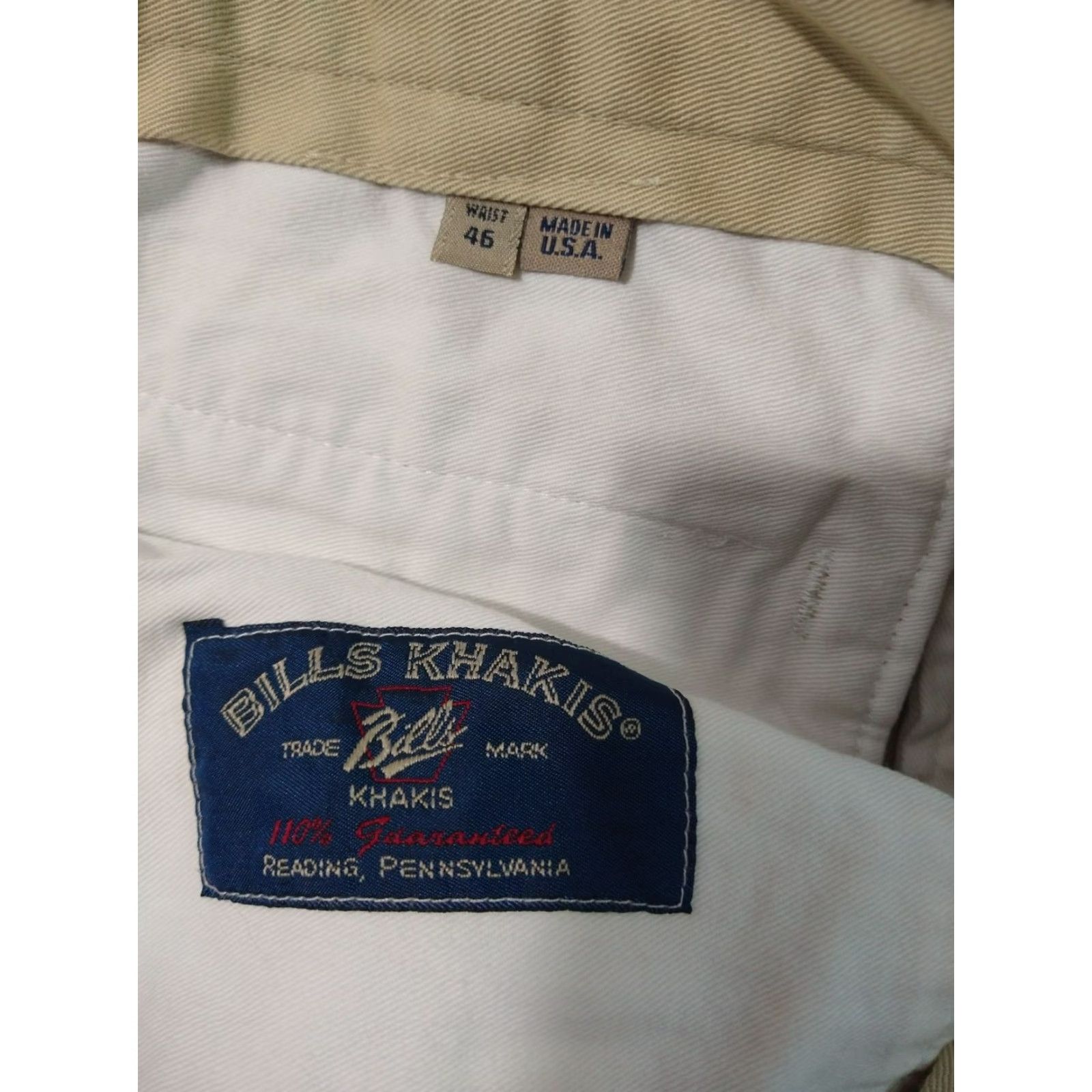 Bills Khakis Bills Khakis Pants Mens 46 x 23 Beige Chino M2P Pleated Twill Cotton Straight Casual Business Vintage No Size US 30 / EU 46 - 7 Thumbnail