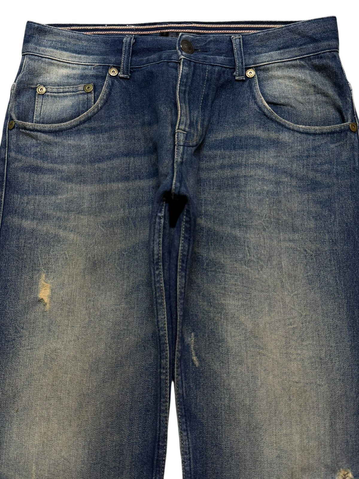 Tornado Mart Vintage Y2K Mud Wash Faded Whisker Distress Straight Leg Size US 31 - 3 Thumbnail