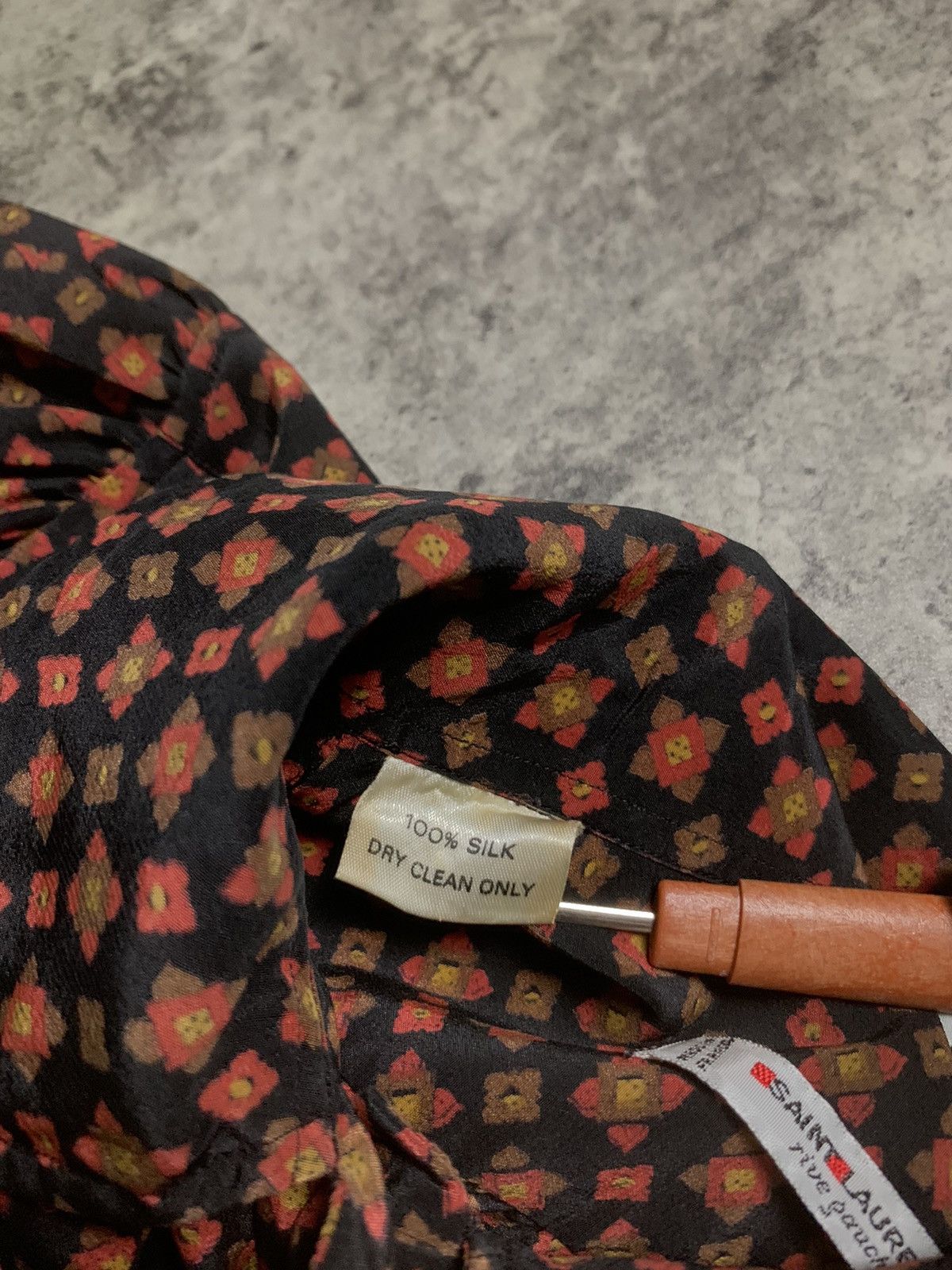 Saint Laurent Paris Vintage 70s Saint Laurent Rive Gauche Blouse Silk Tie Neck Size XS / US 0-2 / IT 36-38 - 8 Thumbnail