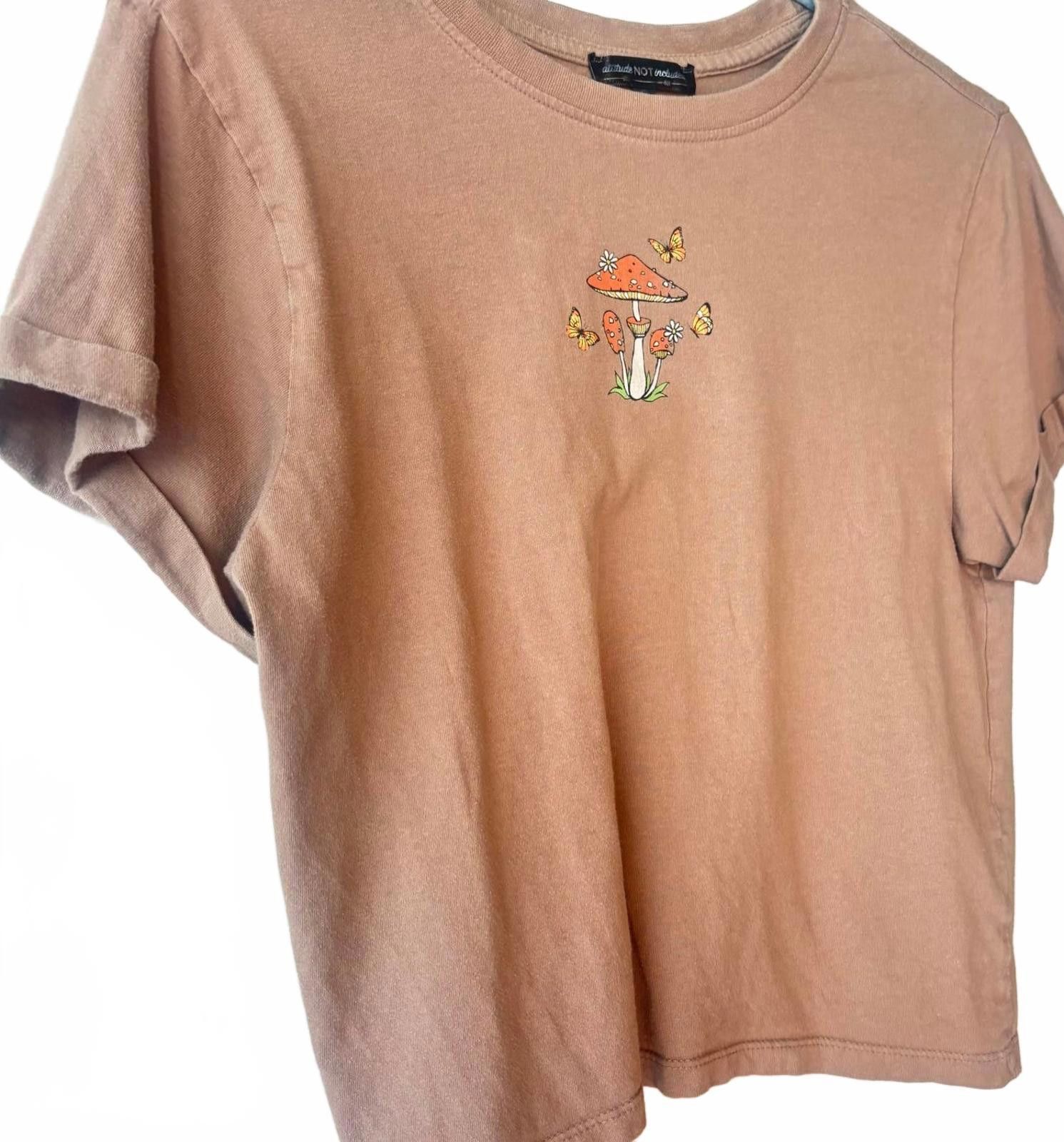 Other Cute Mushroom & Butterfly Graphic Women's Crop T-Shirt Size S / US 4 / IT 40 - 4 Thumbnail