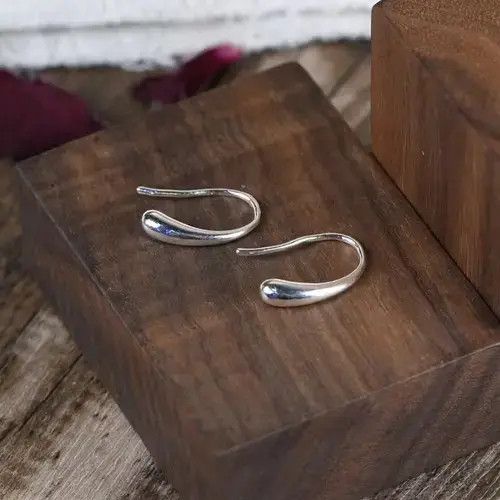Logo 7 S925 pure silver water drop earrings Size ONE SIZE - 4 Thumbnail