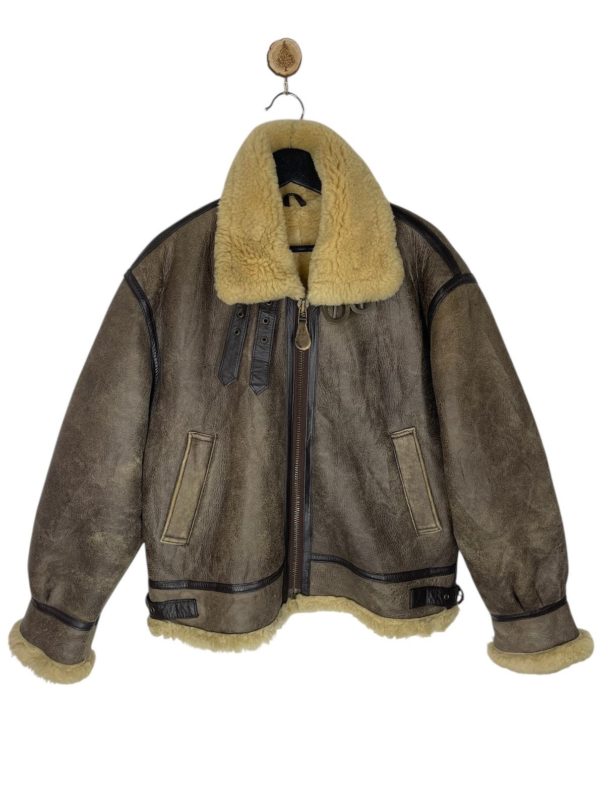 Vintage Vintage POTTAR B-3 Shearling Lambskin Jacket USA Pride Size US L / EU 52-54 / 3 - 1 Thumbnail