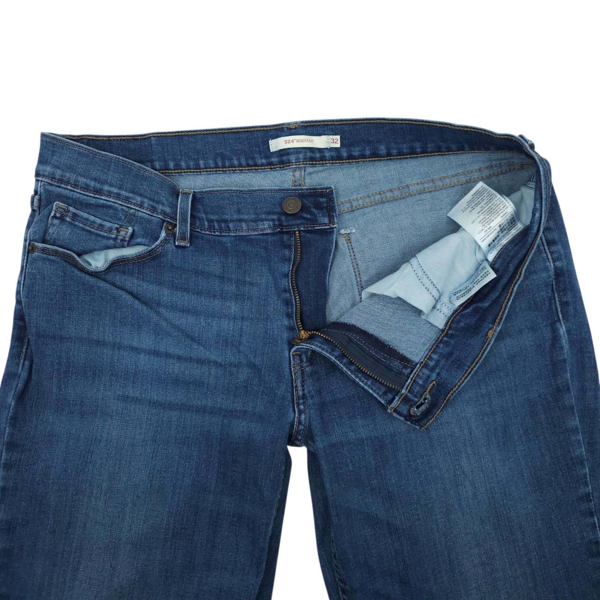 Levi's Levis 524 Bootcut Jeans Womens 32 Mid Rise Medium Wash Whisk Size 24" / US 00 / IT 34 - 7 Thumbnail
