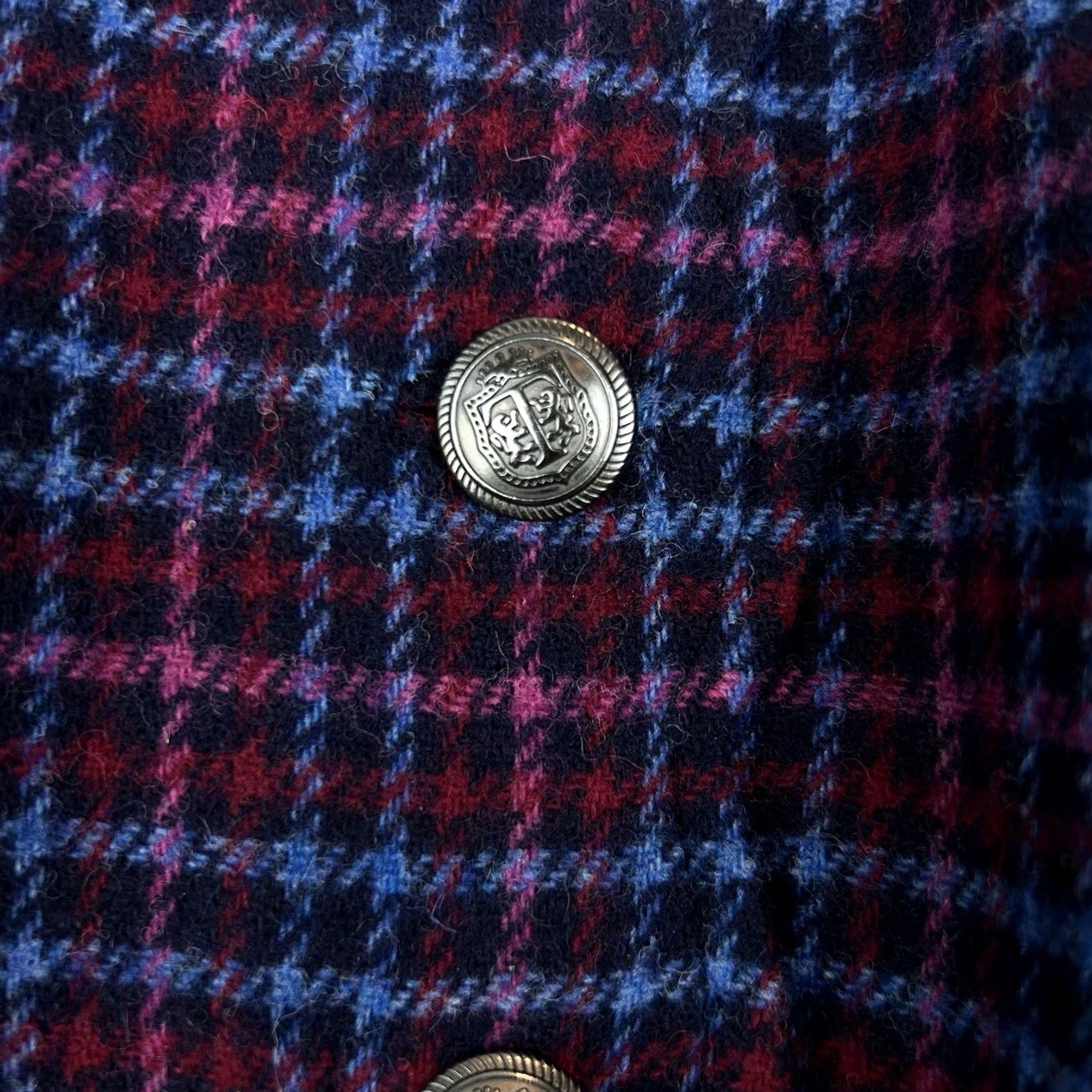 Talbots Talbots Skirt Womens 10 Petite Plaid Blue Wool Blend Button Office Career Read Size 32" / US 10 / IT 46 - 6 Thumbnail