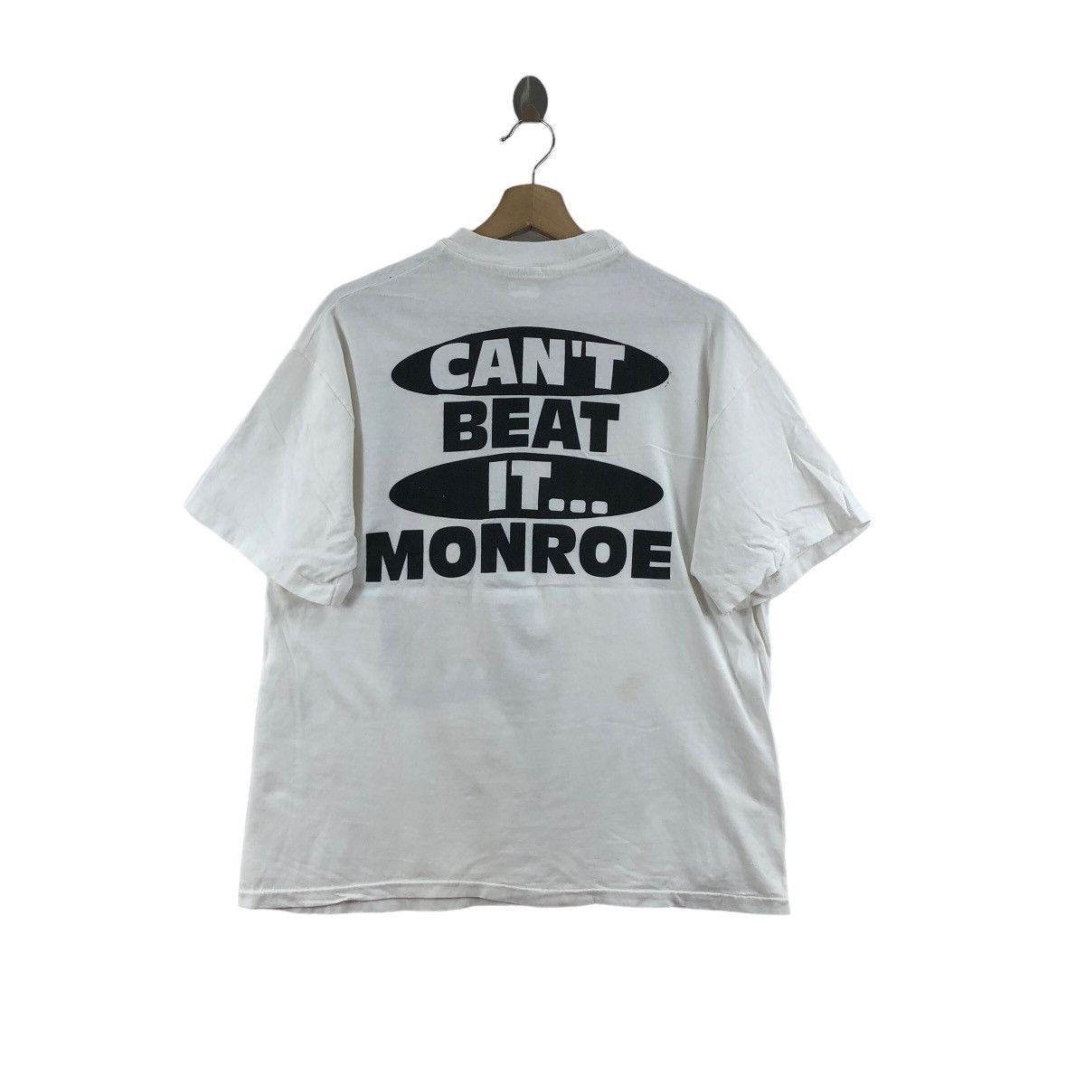 Vintage Vintage 90s Monroe Shocks T-Shirt Hanes Beefy-T Large White Size US L / EU 52-54 / 3 - 3 Thumbnail