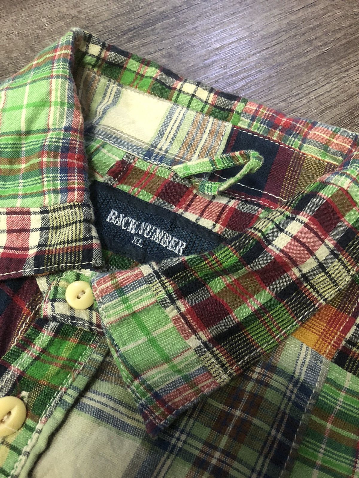 Flannel × Vintage VINTAGE BACK NUMBER PATCHWORK FLANNEL LONG SLEEVE SHIRT Size US XL / EU 56 / 4 - 10 Thumbnail