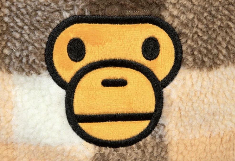 Bape Bape Brown Plaid Baby Milo Medium backpack fur Size ONE SIZE - 4 Thumbnail