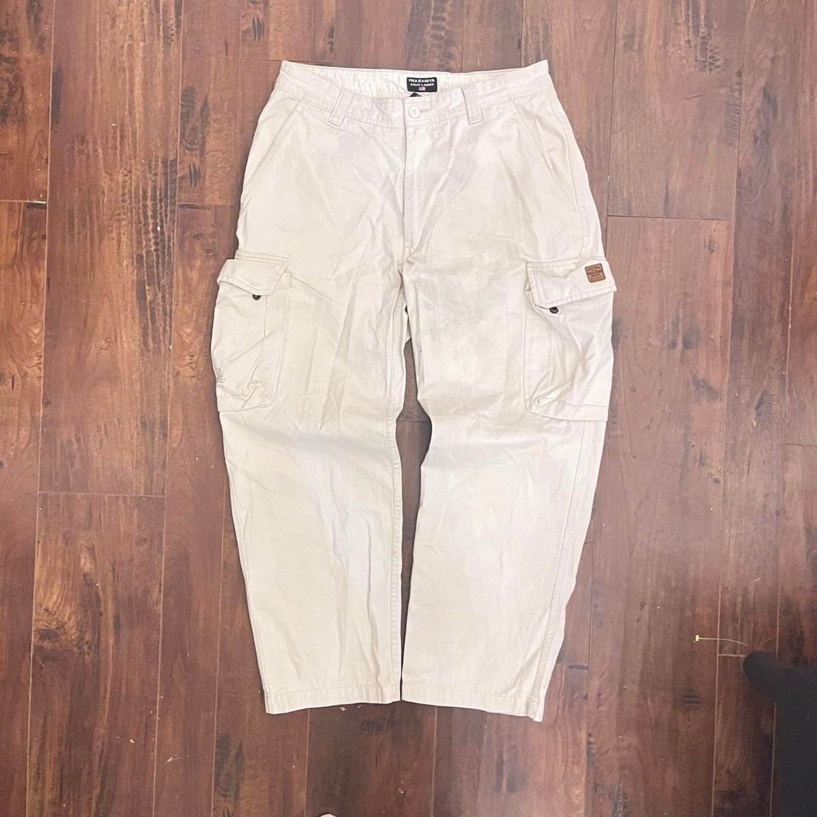 Polo Ralph Lauren Vintage Wide Leg Polo Ralph Lauren Cargo Pants Mens 32 Khaki Size US 32 / EU 48 - 1 Thumbnail