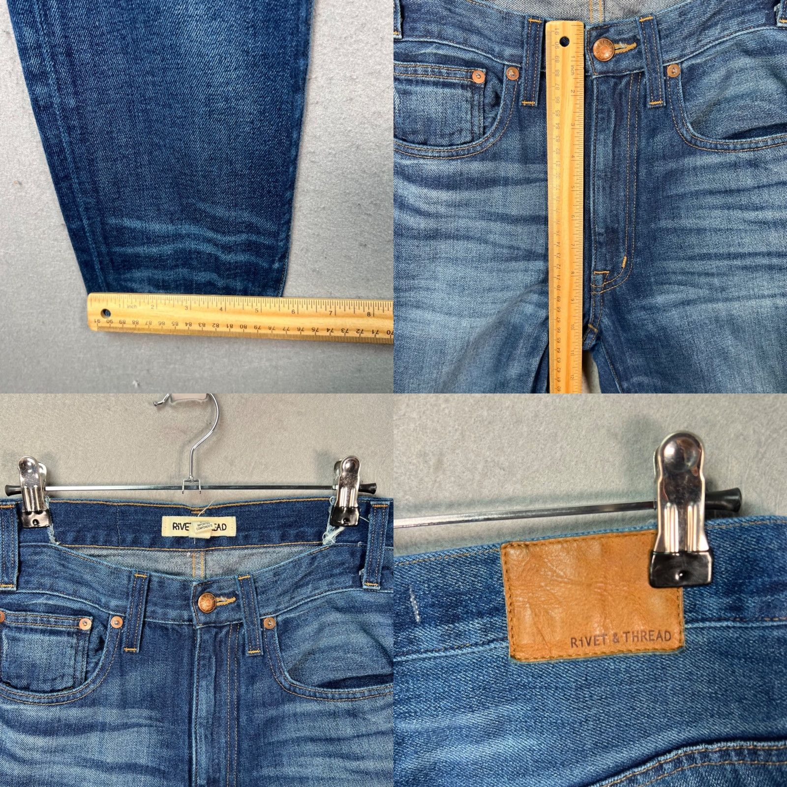 Denime Rivet & Thread Womens 25 Tiered High-Rise Skinny Jeans Blue Denim Size 42" / US 20 - 8 Thumbnail