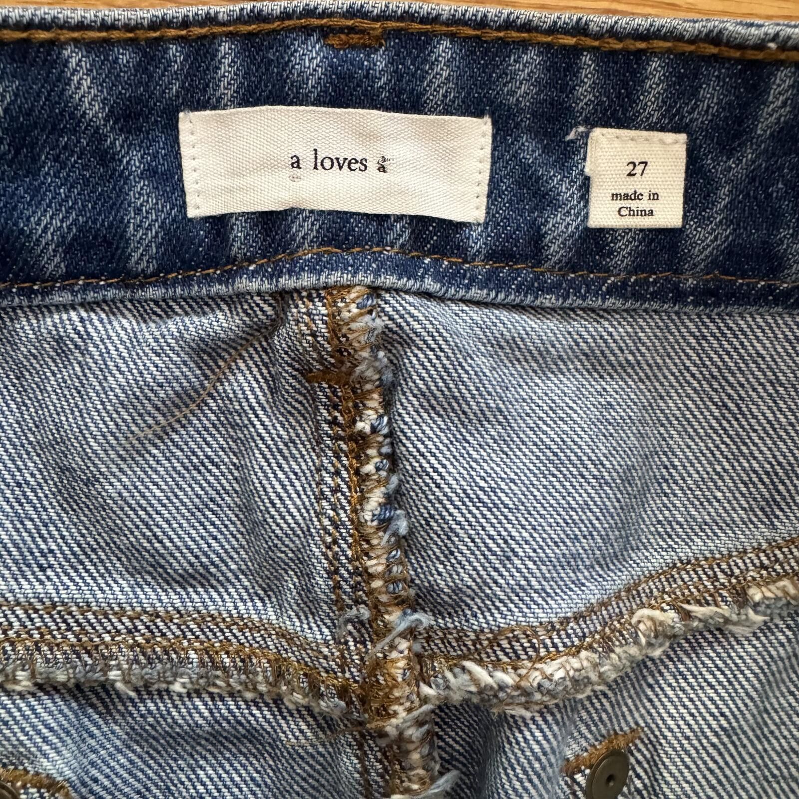 Other a loves Distressed Denim Mini Skirt Size 27 Size 28" / US 6 / IT 42 - 2 Thumbnail