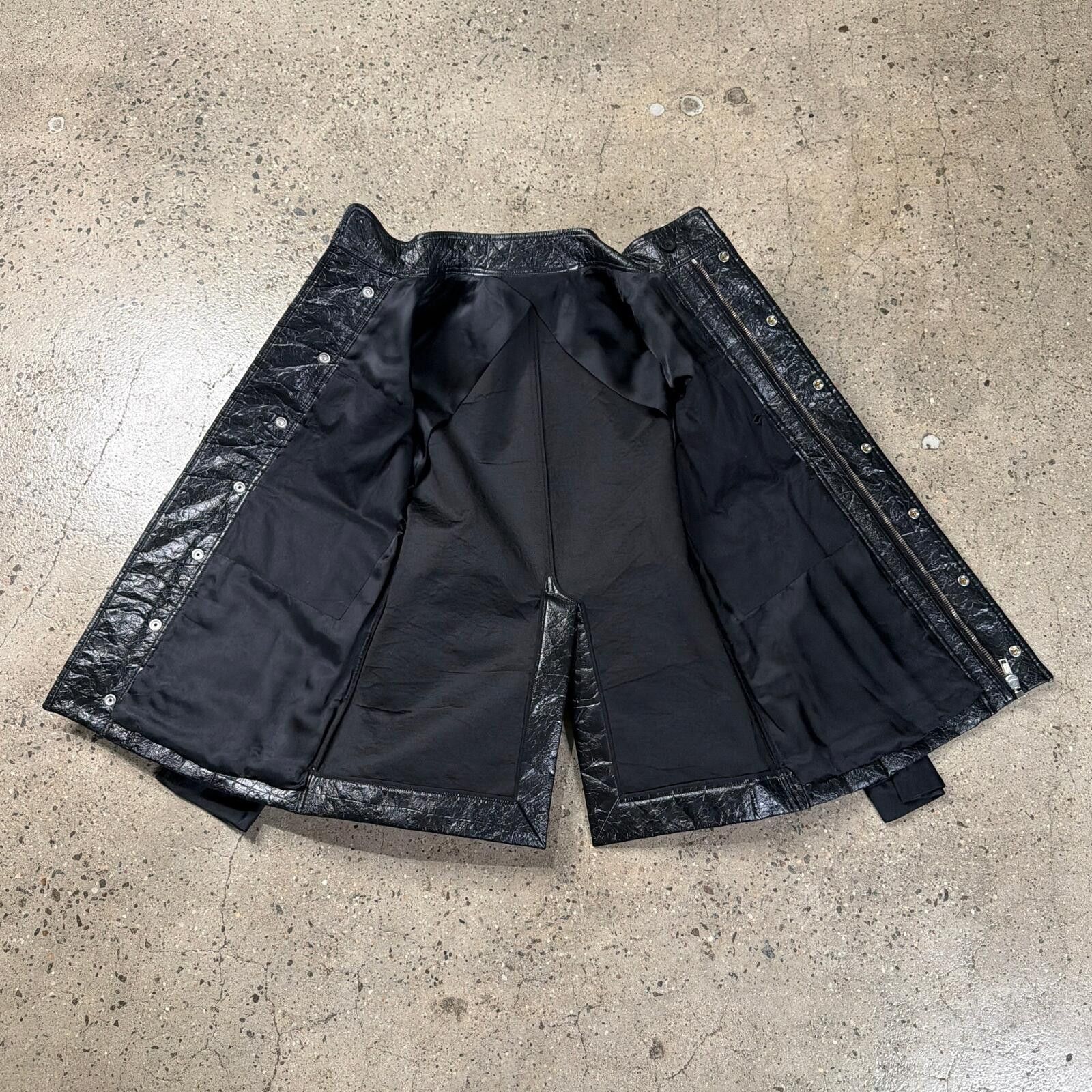 Rick Owens Rick Owens SS16 Cyclops Leather Silk Sleeve Jacket Size US S / EU 44-46 / 1 - 10 Thumbnail