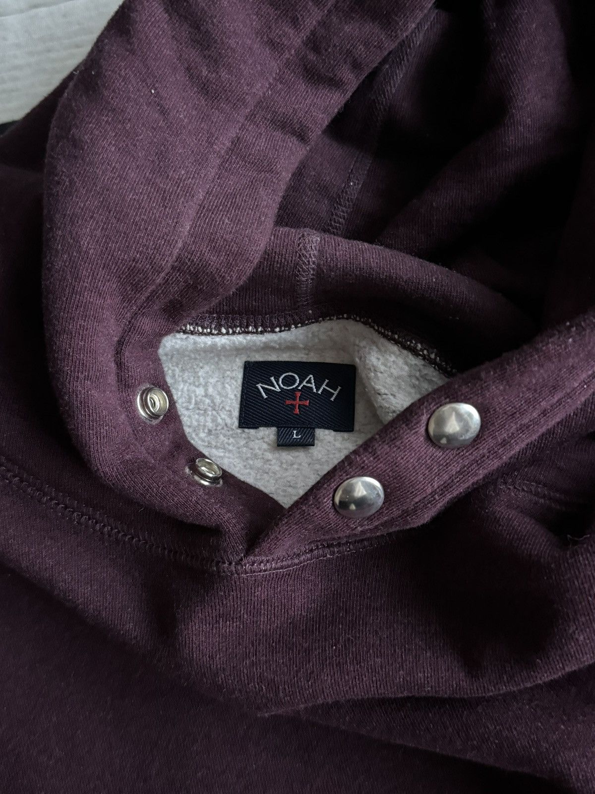 Noah Noah Burgundy Snaps Hoodie Size L Size US L / EU 52-54 / 3 - 3 Thumbnail