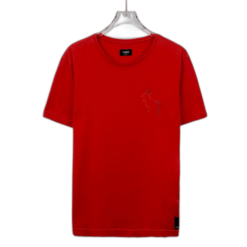 Fendi Fendi Red Logo Animal Print TShirt Size US M / EU 48-50 / 2 - 1 Thumbnail