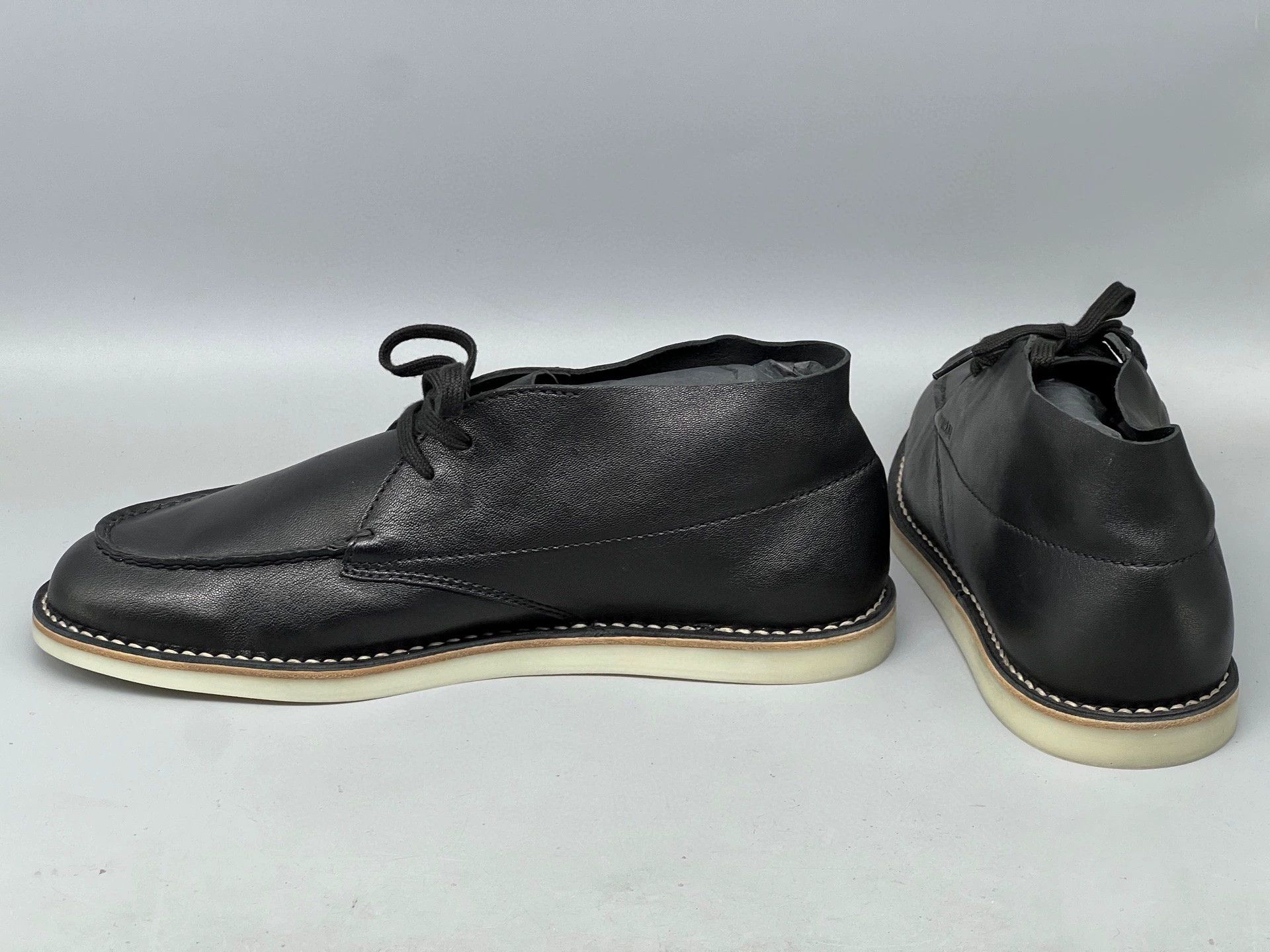 Prada prada men's black leather high-top casual shoes Size US 6 / EU 39 - 3 Thumbnail