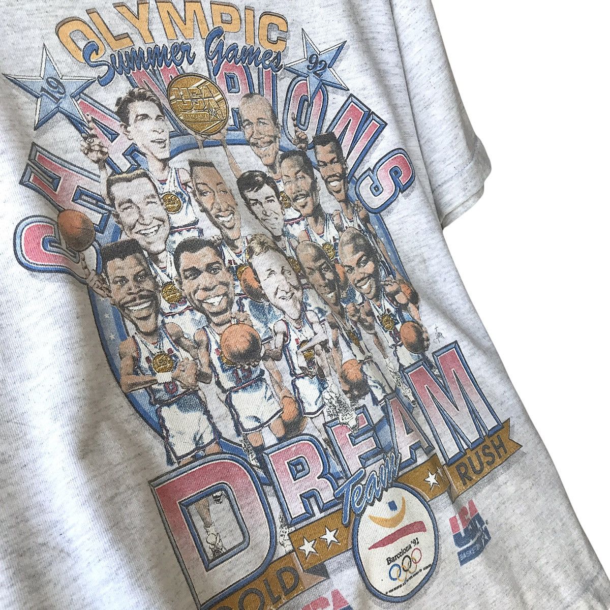 NBA × Salem Sportswear × Vintage Dream Team USA Olympics ‘92 Barcelona Vintage 90s Kids Tee Size US L / EU 52-54 / 3 - 3 Thumbnail