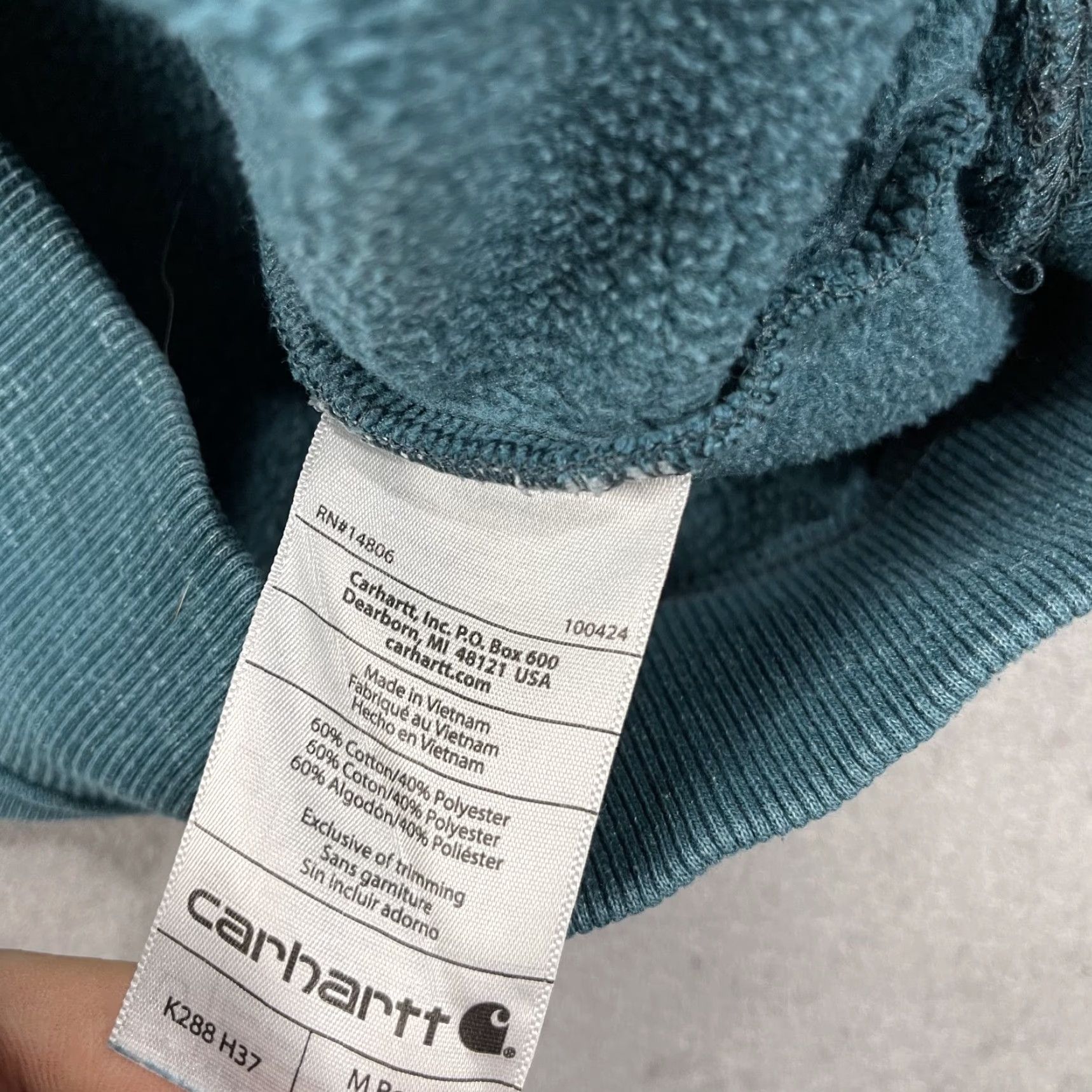 Carhartt Carhartt Hoodie Mens Medium Blue Loose Fit Midweight Sweatshirt Workwear K288 Size US M / EU 48-50 / 2 - 5 Thumbnail