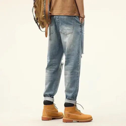 VIBE Vintage high street washed and faded casual ripped jeans Size US 34 / EU 50 - 3 Thumbnail